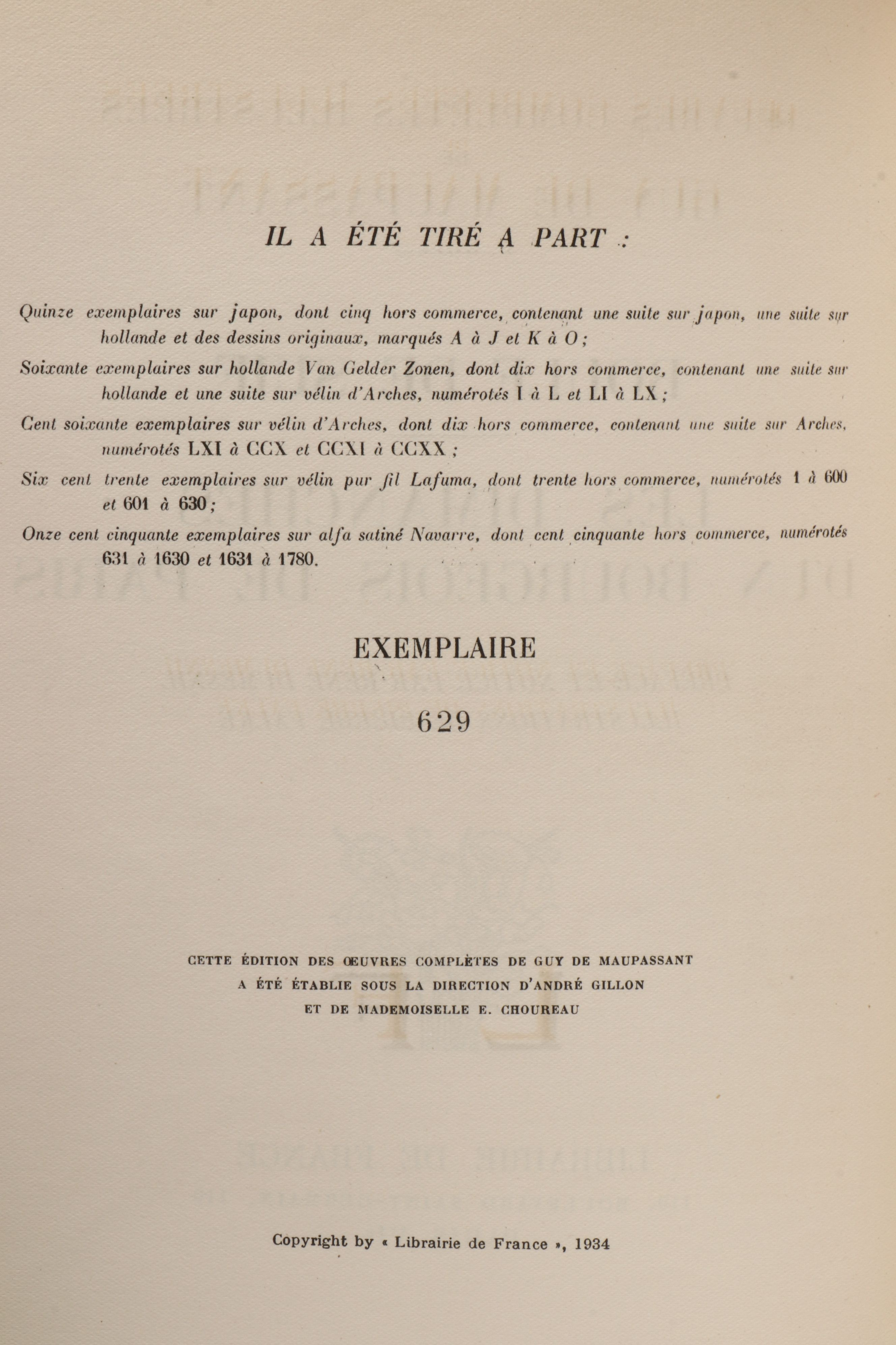"Complete Illustrated Works of Guy de Maupassant" French Full Set, 1935