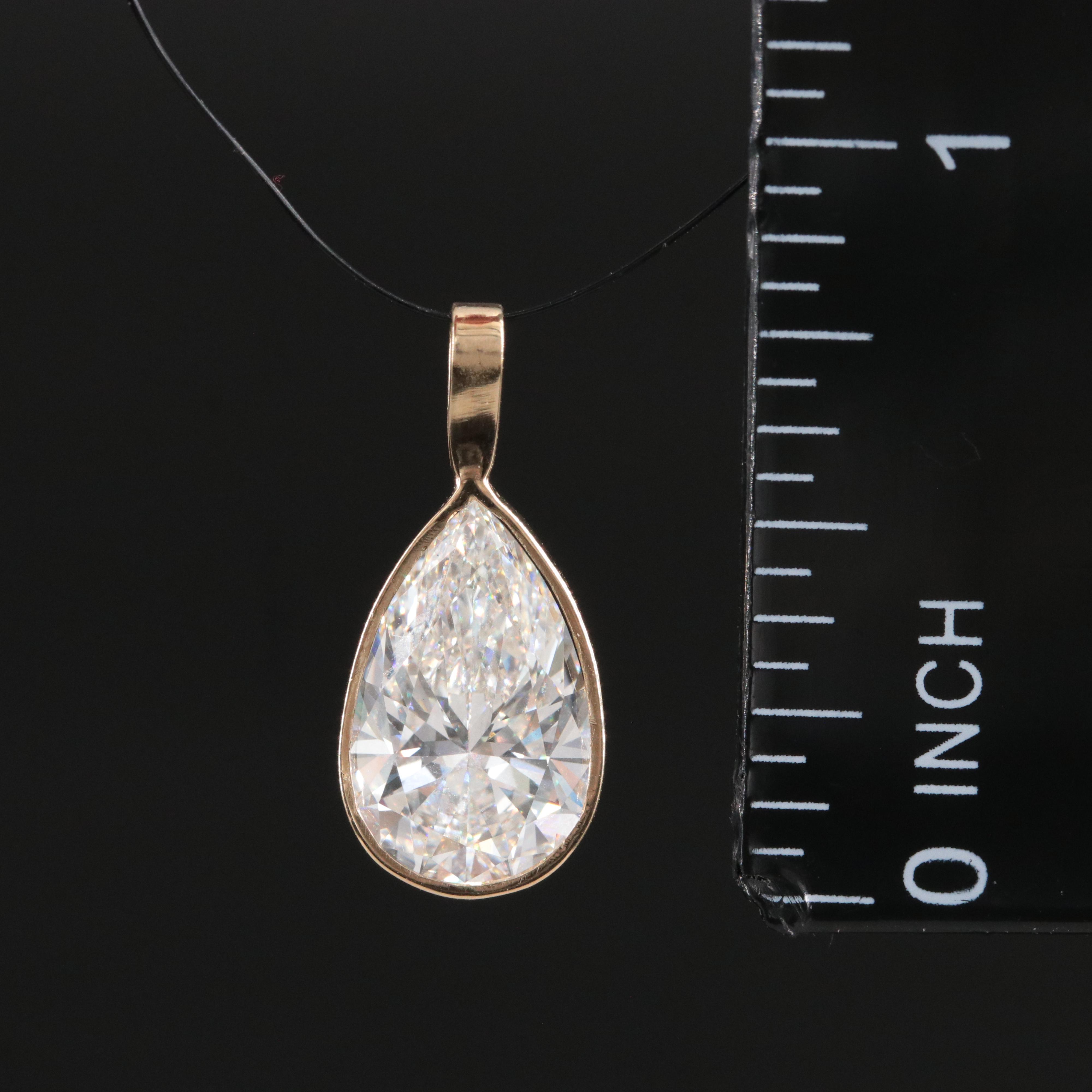 14K 3.05 CT Lab Grown Diamond Solitaire Pendant with IGI Report