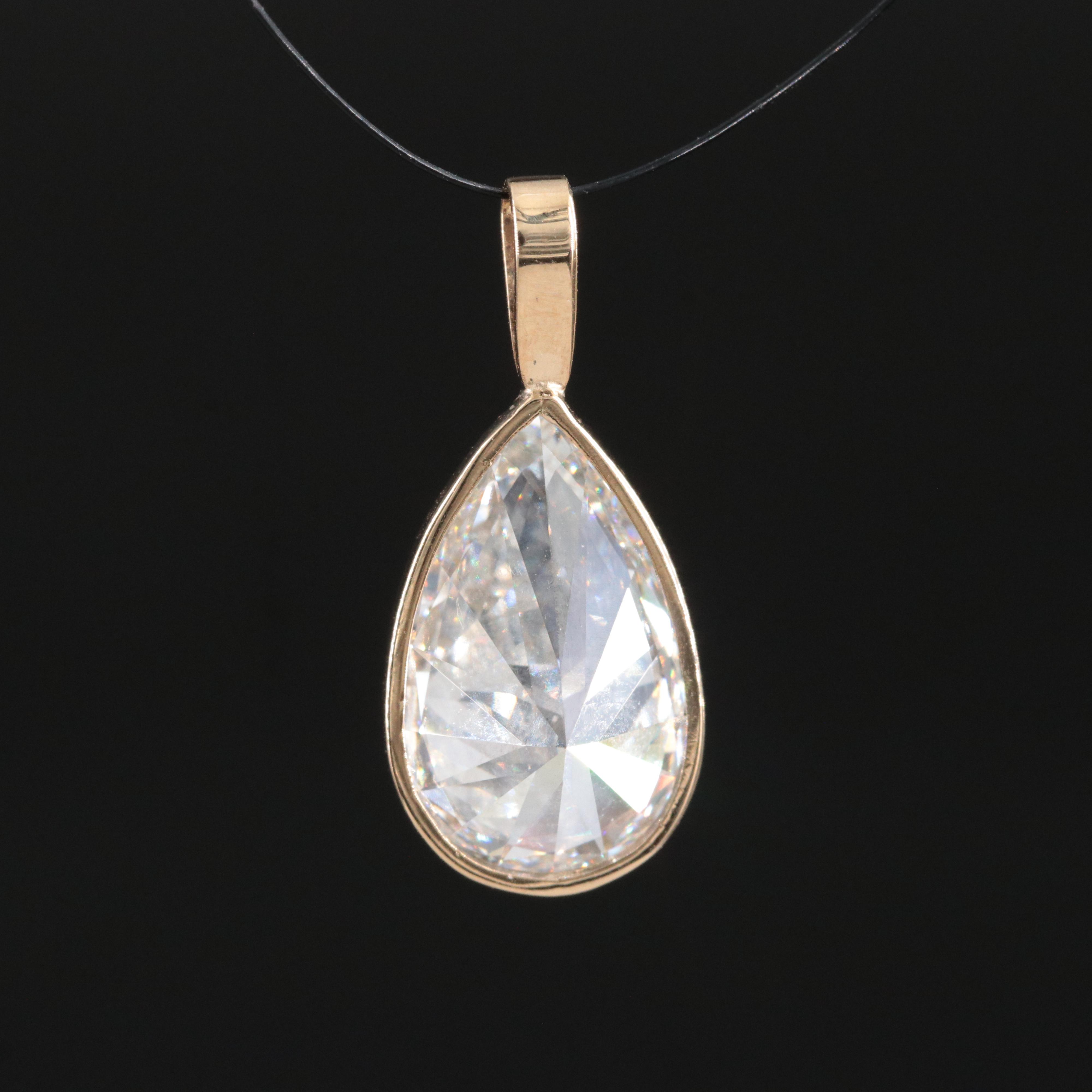 14K 3.05 CT Lab Grown Diamond Solitaire Pendant with IGI Report