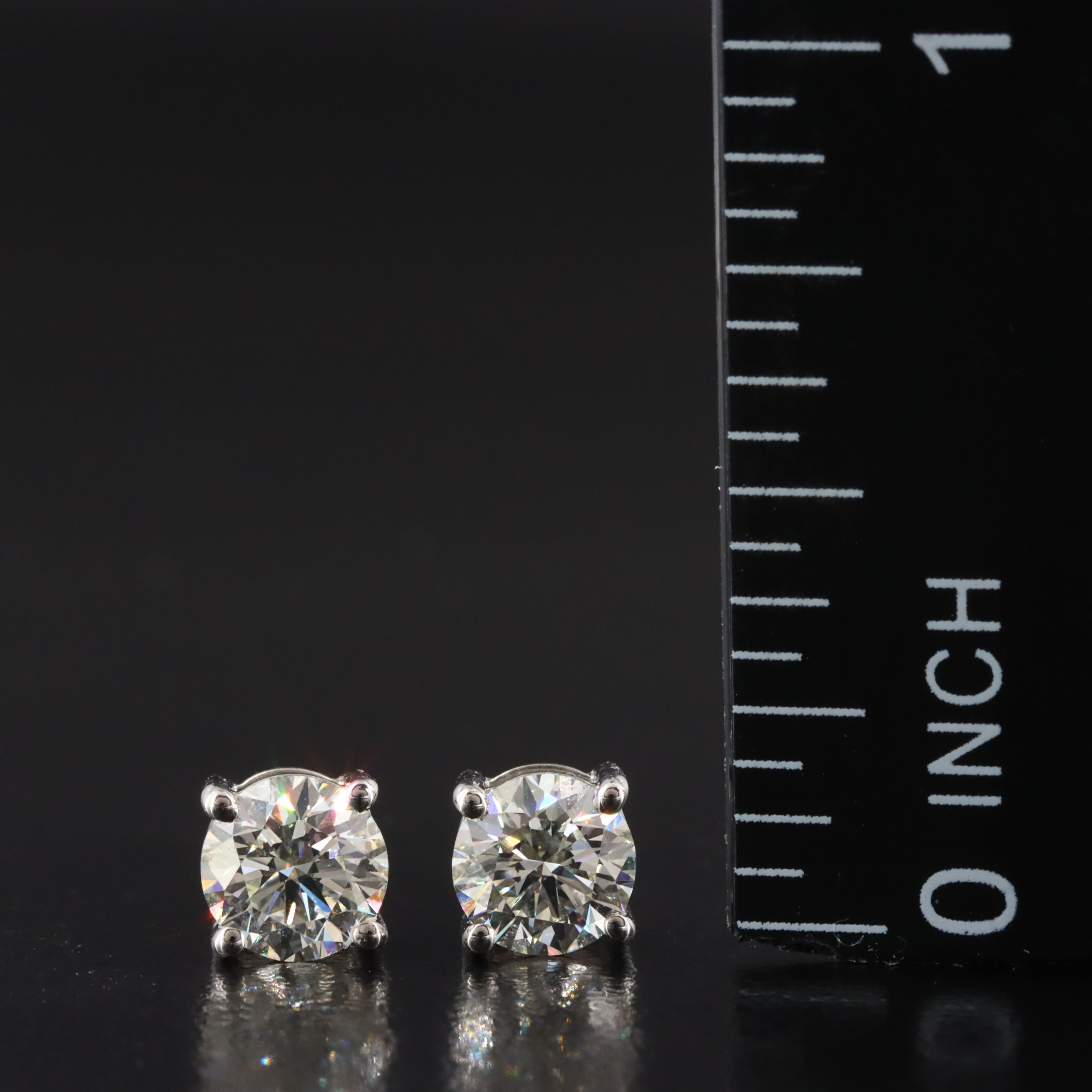 Platinum 1.17 CTW Internally Flawless Diamond Stud Earrings with GIA Reports