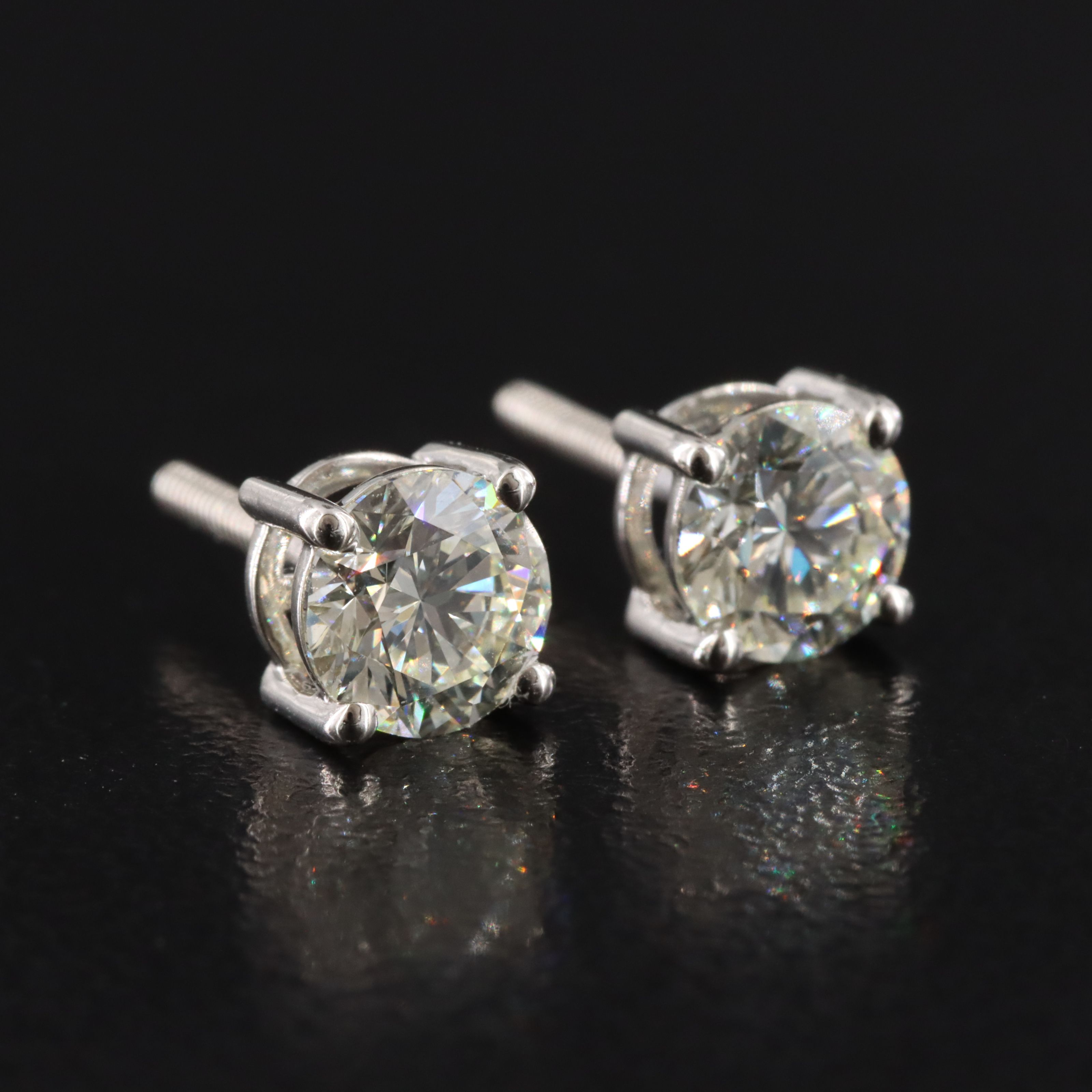 Platinum 1.17 CTW Internally Flawless Diamond Stud Earrings with GIA Reports