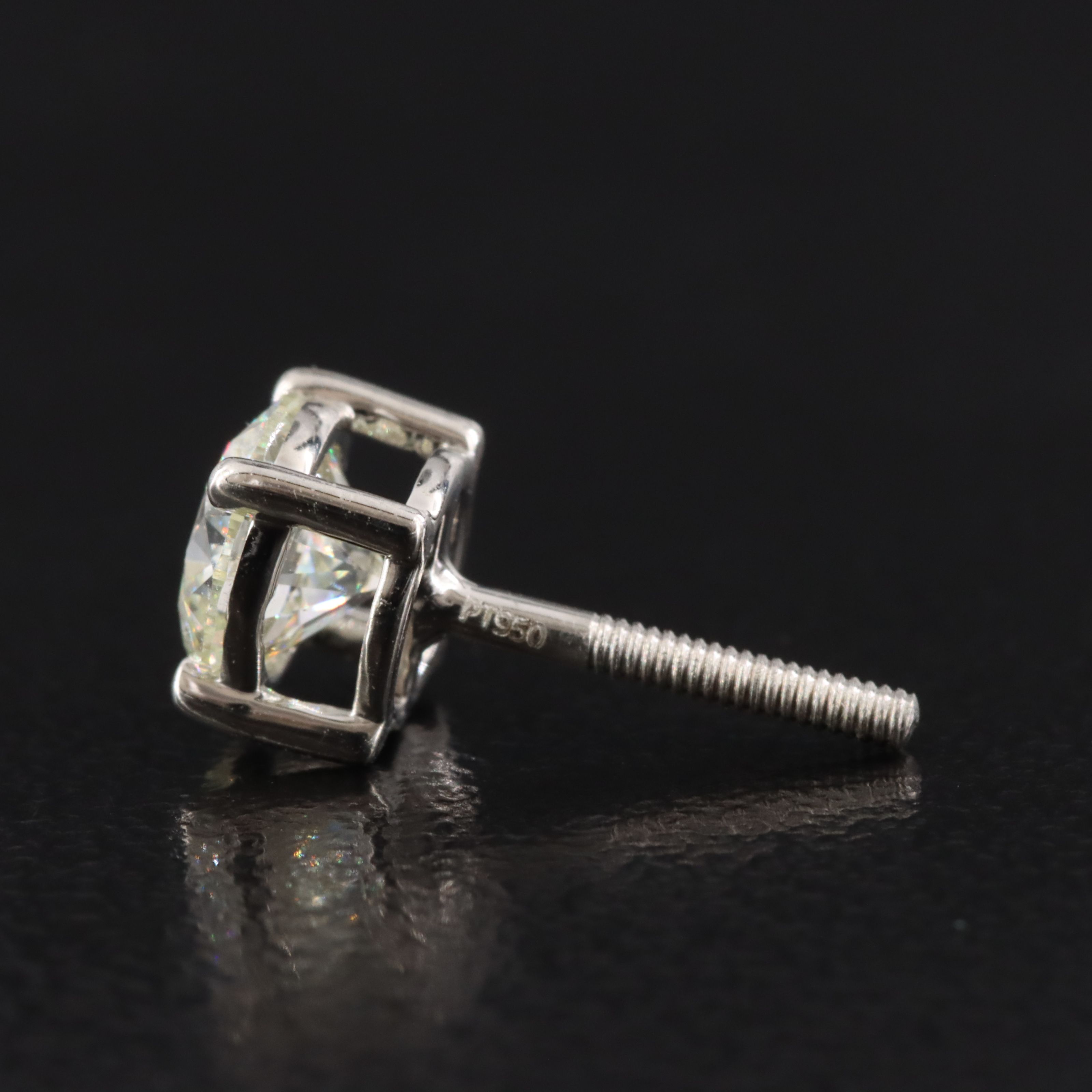 Platinum 1.17 CTW Internally Flawless Diamond Stud Earrings with GIA Reports