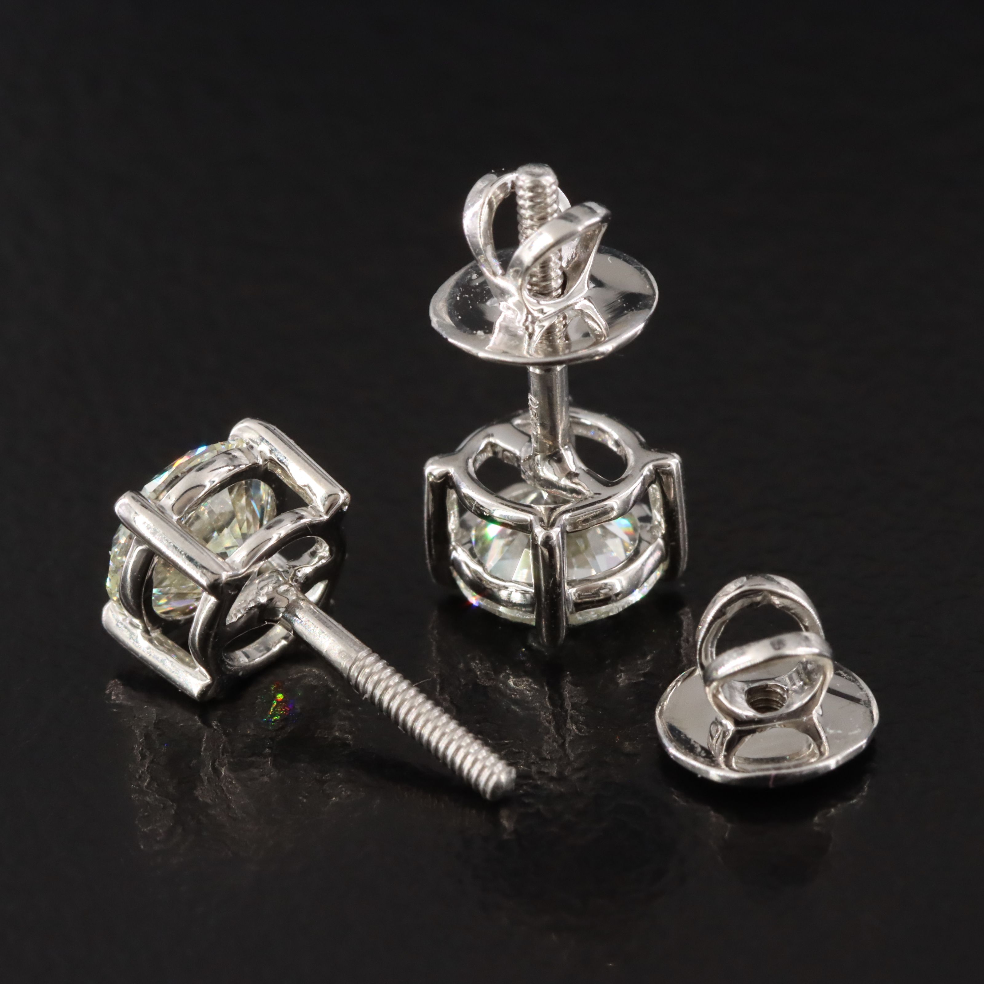 Platinum 1.17 CTW Internally Flawless Diamond Stud Earrings with GIA Reports