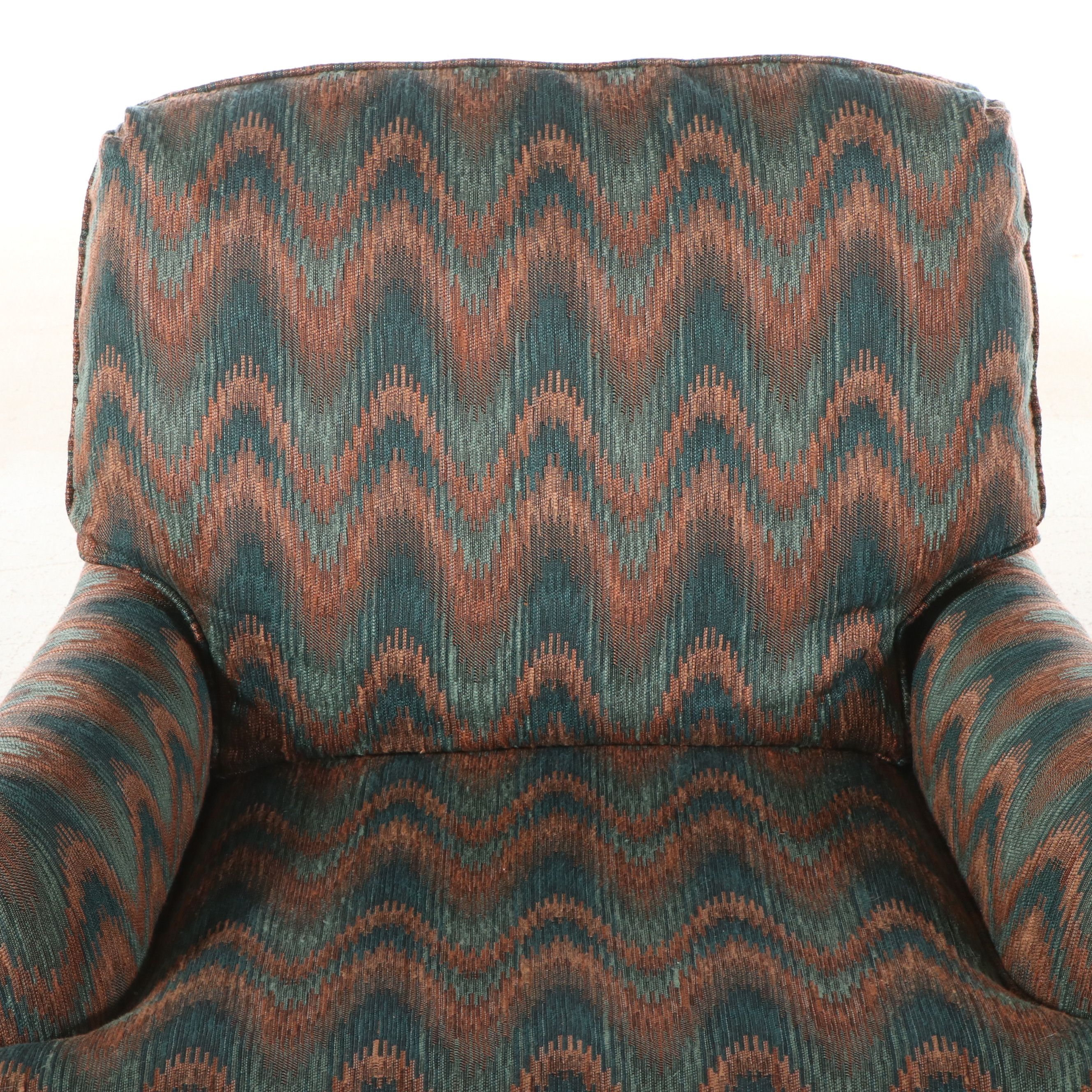 C.R. Laine Flamestitch Pattern Upholstered Club Chair