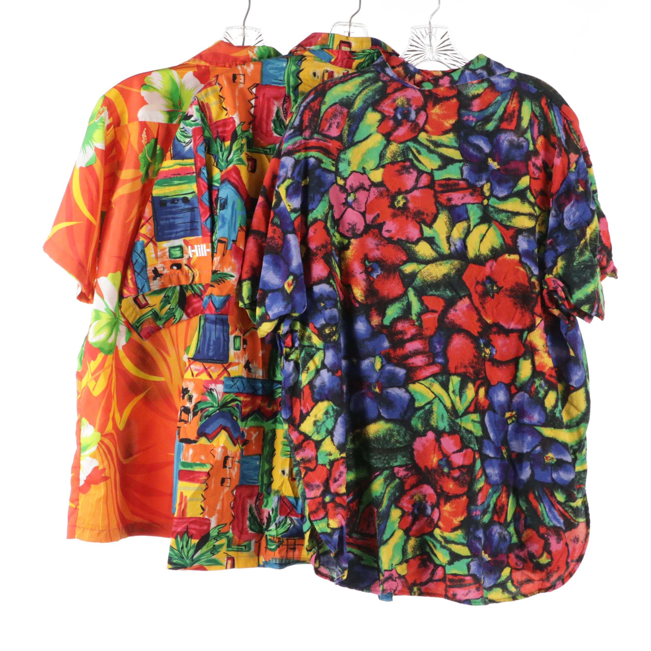 Men's Vintage Black Point, Toucan Dance, Other Colorful Printed Hawaiian Shirt