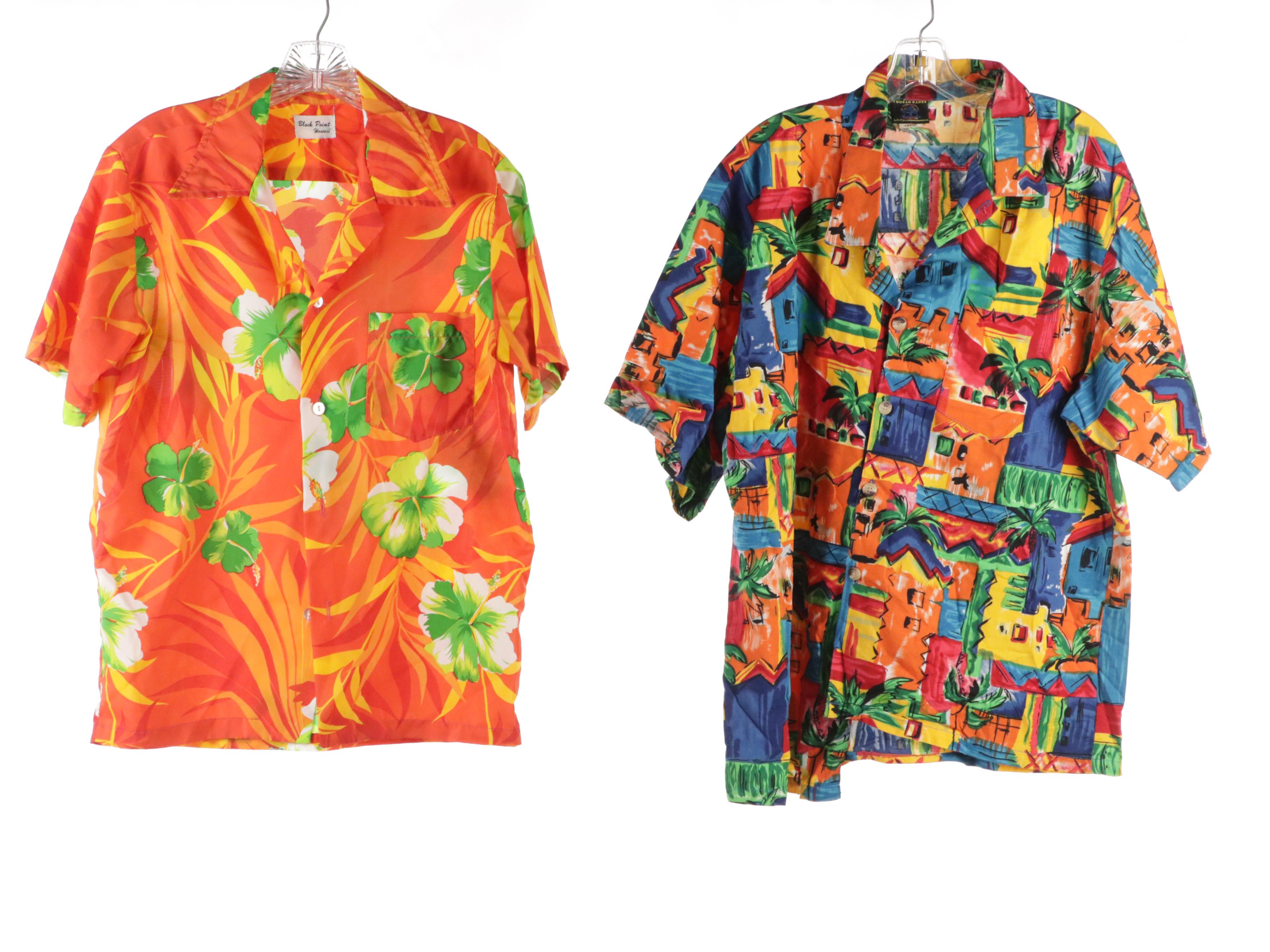 Men's Vintage Black Point, Toucan Dance, Other Colorful Printed Hawaiian Shirt