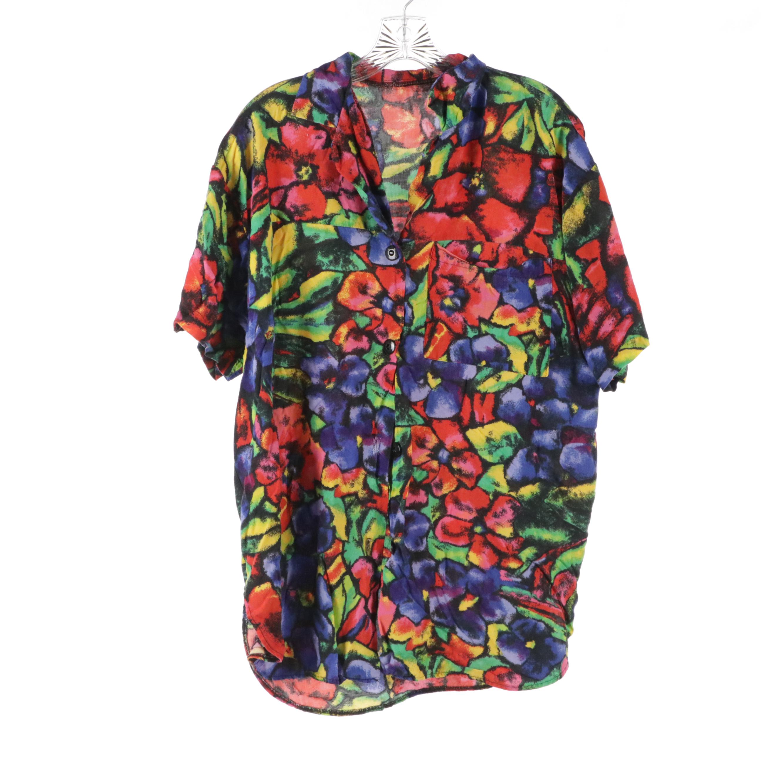 Men's Vintage Black Point, Toucan Dance, Other Colorful Printed Hawaiian Shirt