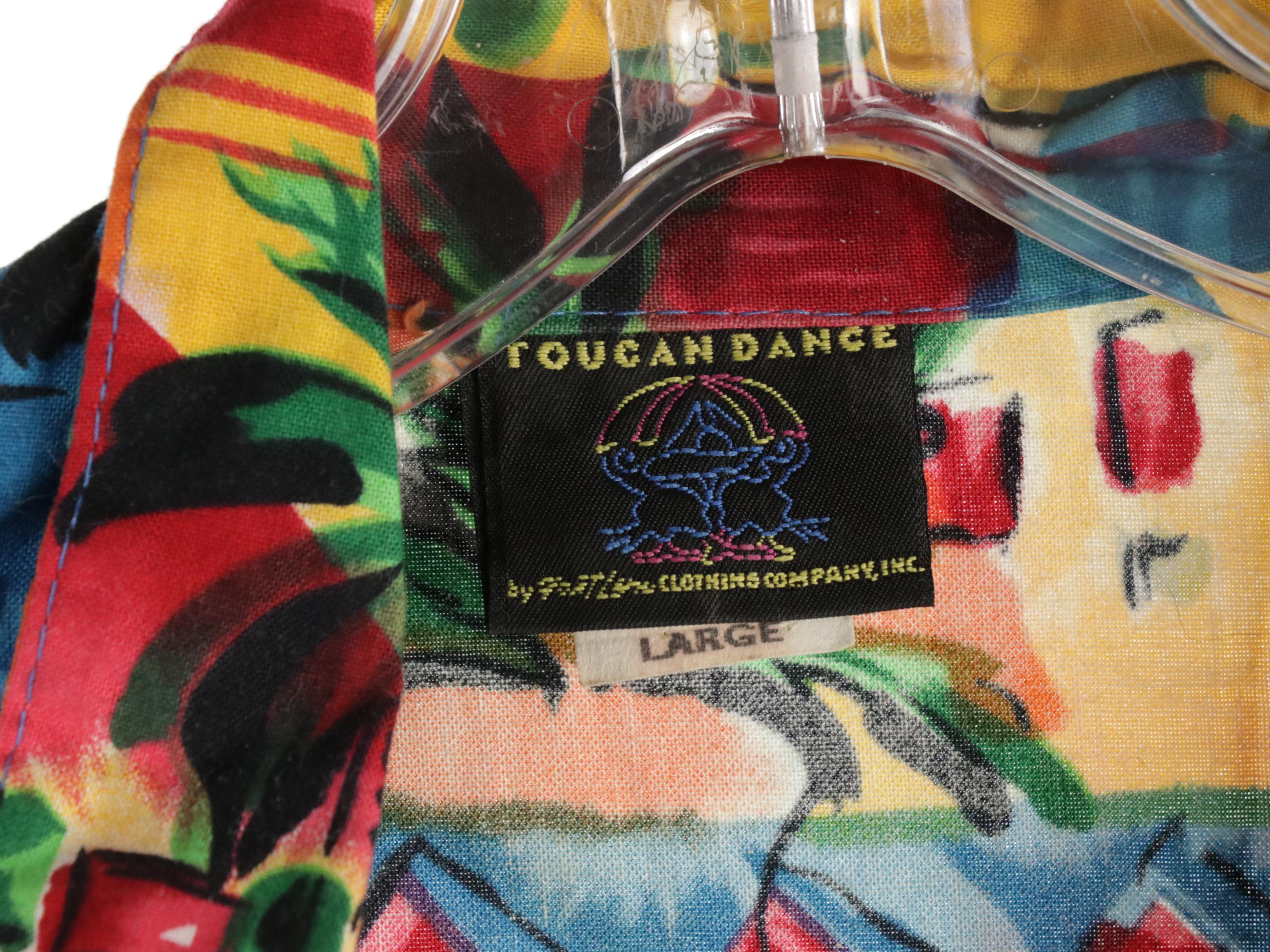 Men's Vintage Black Point, Toucan Dance, Other Colorful Printed Hawaiian Shirt