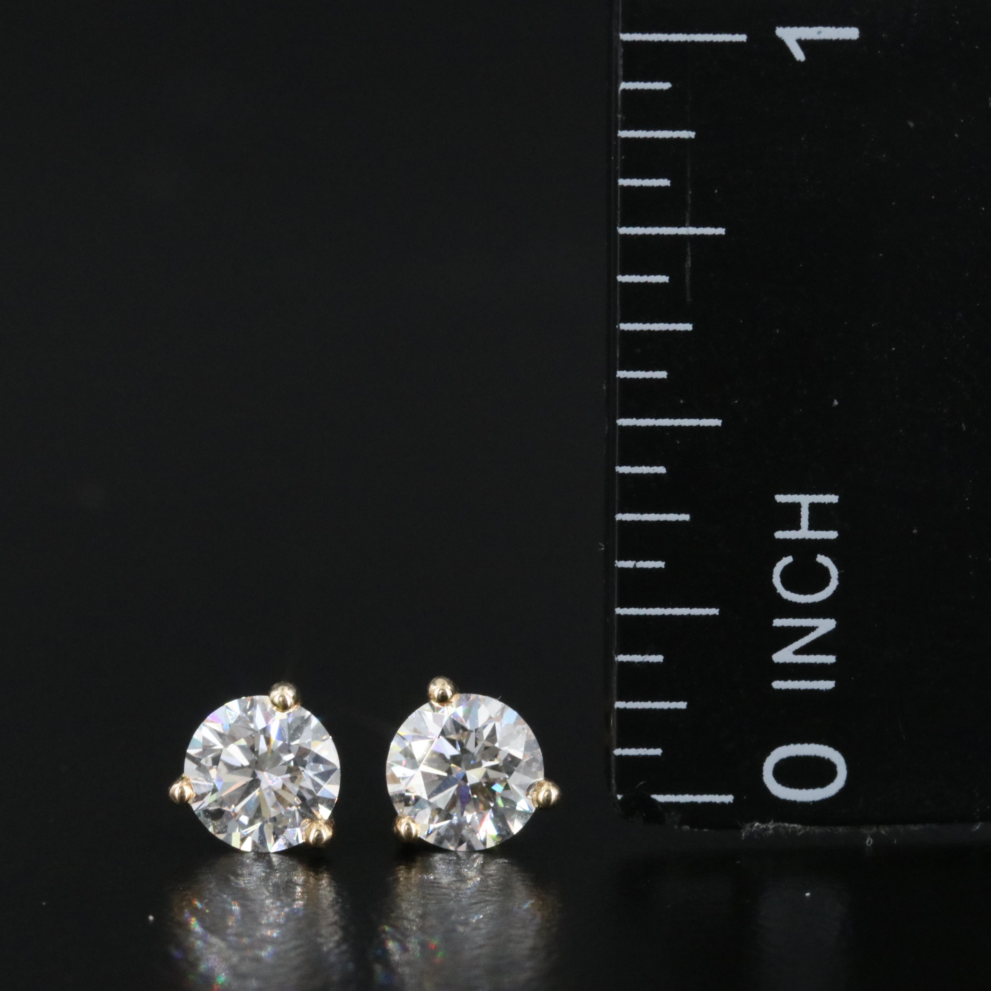 14K 1.04 CTW Lab Grown Diamond Martini Stud Earrings with Online IGI Reports