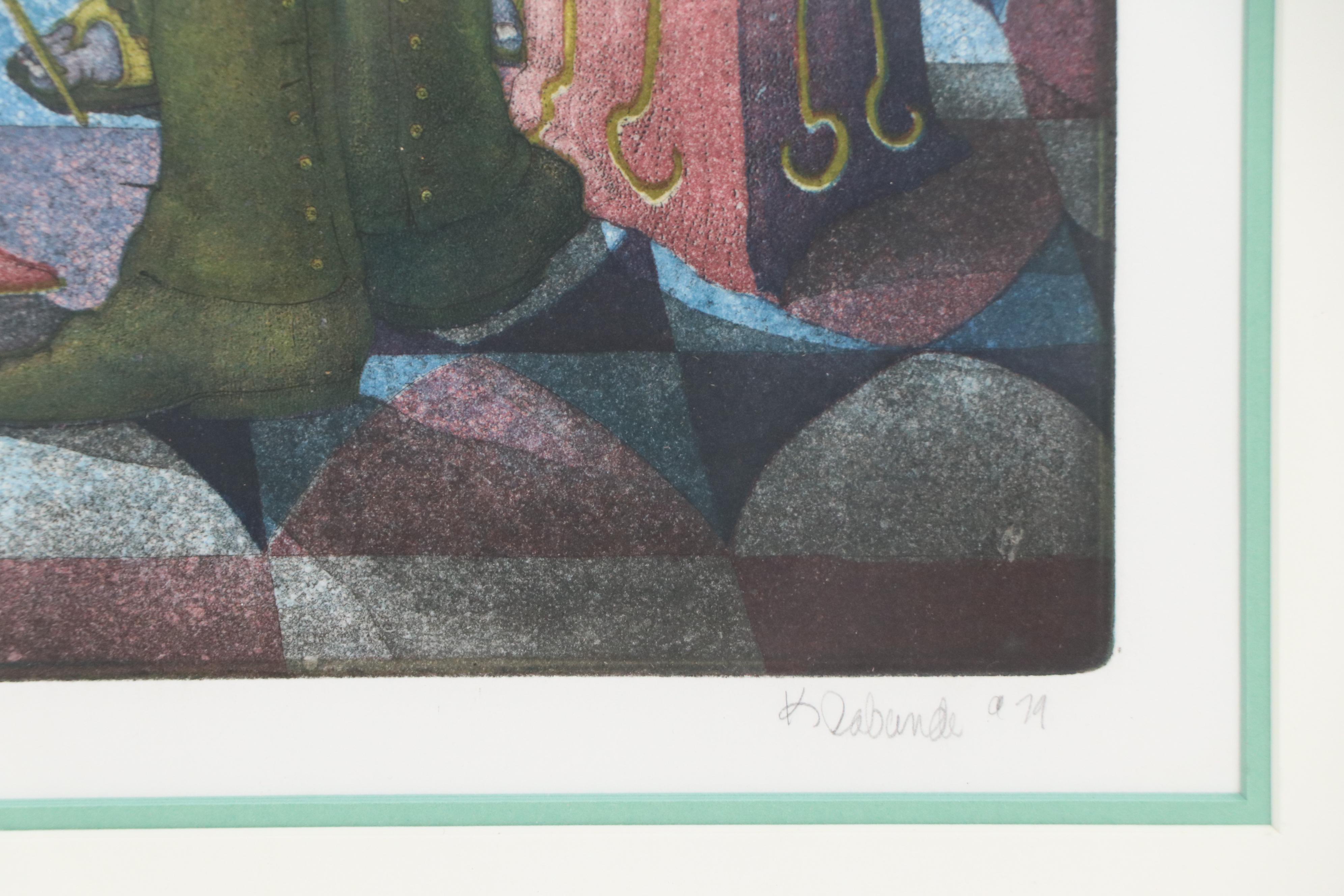 Charles S. Klabunde Etching "The Magicians," 1979