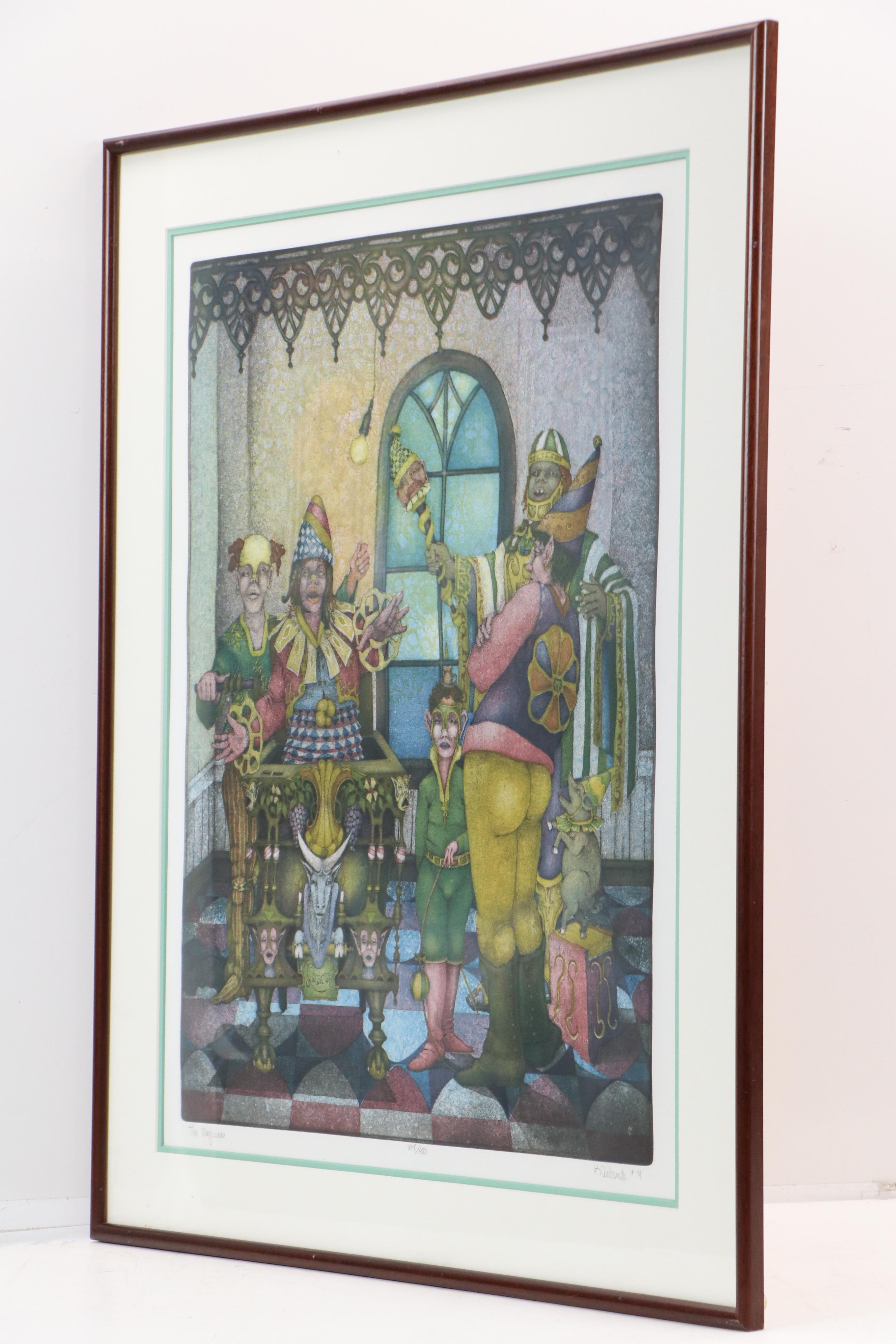 Charles S. Klabunde Etching "The Magicians," 1979