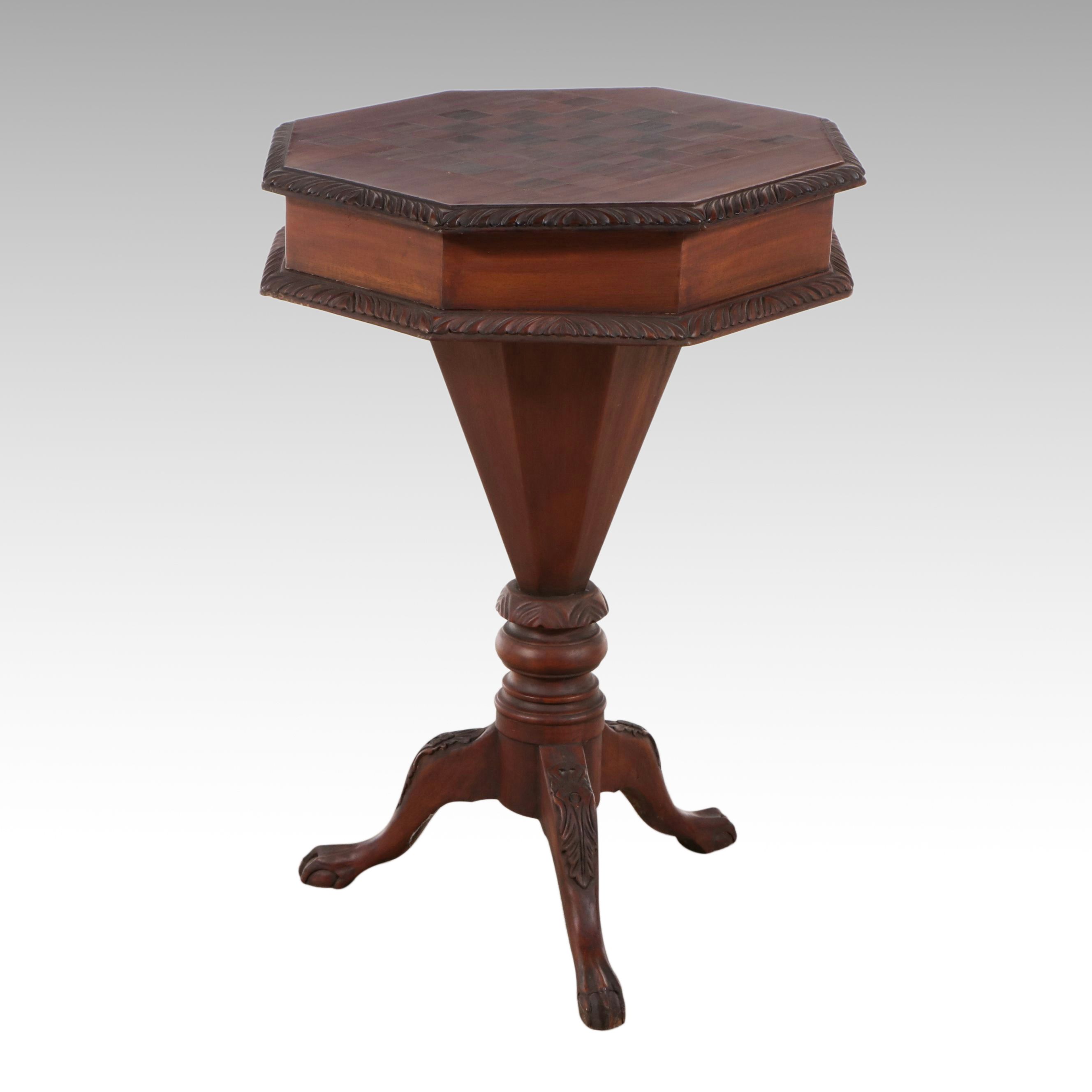 American Empire Style Wooden Games Table, Early 20th Century