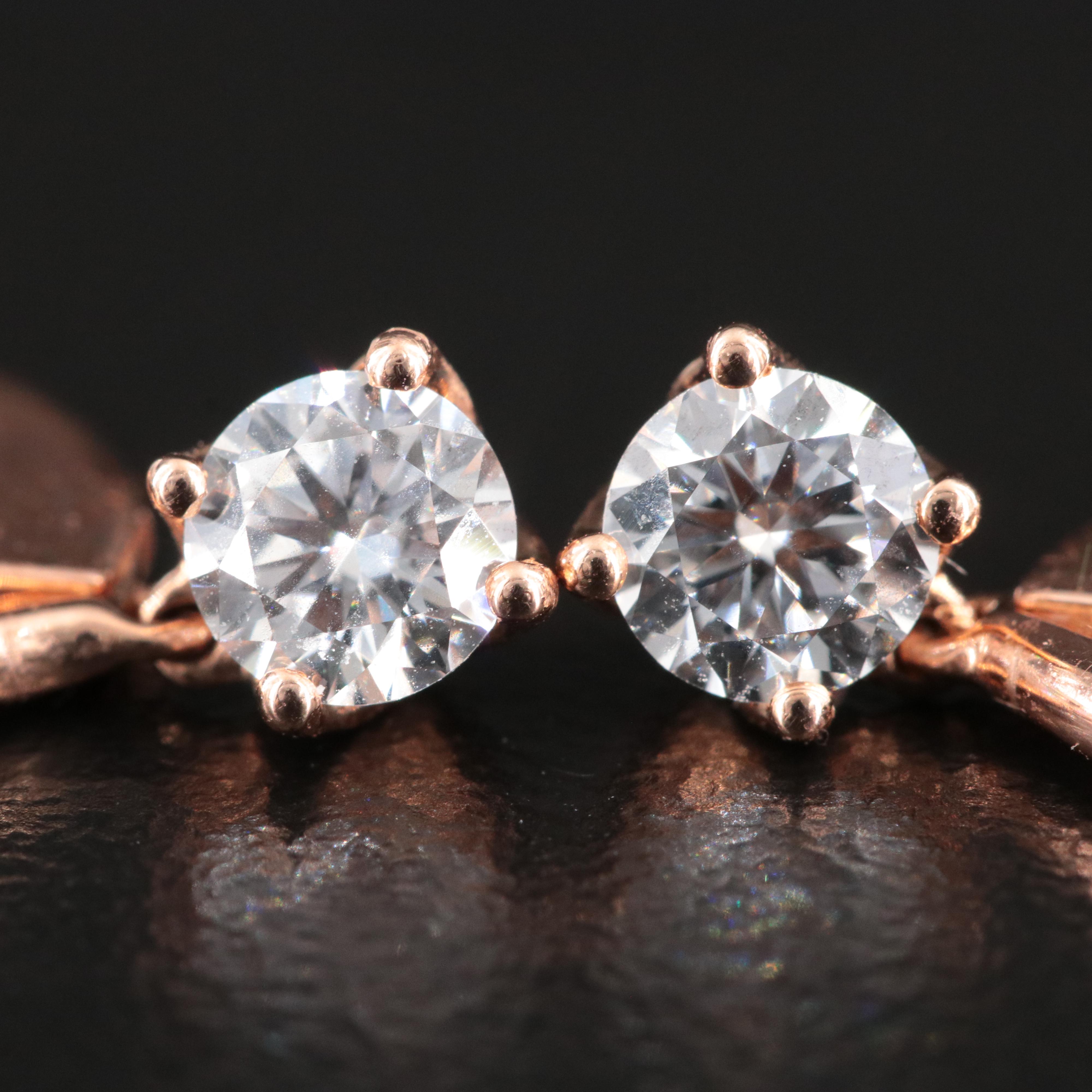 14K Rose Gold 0.64 CTW Lab Grown Diamond Drop Earrings