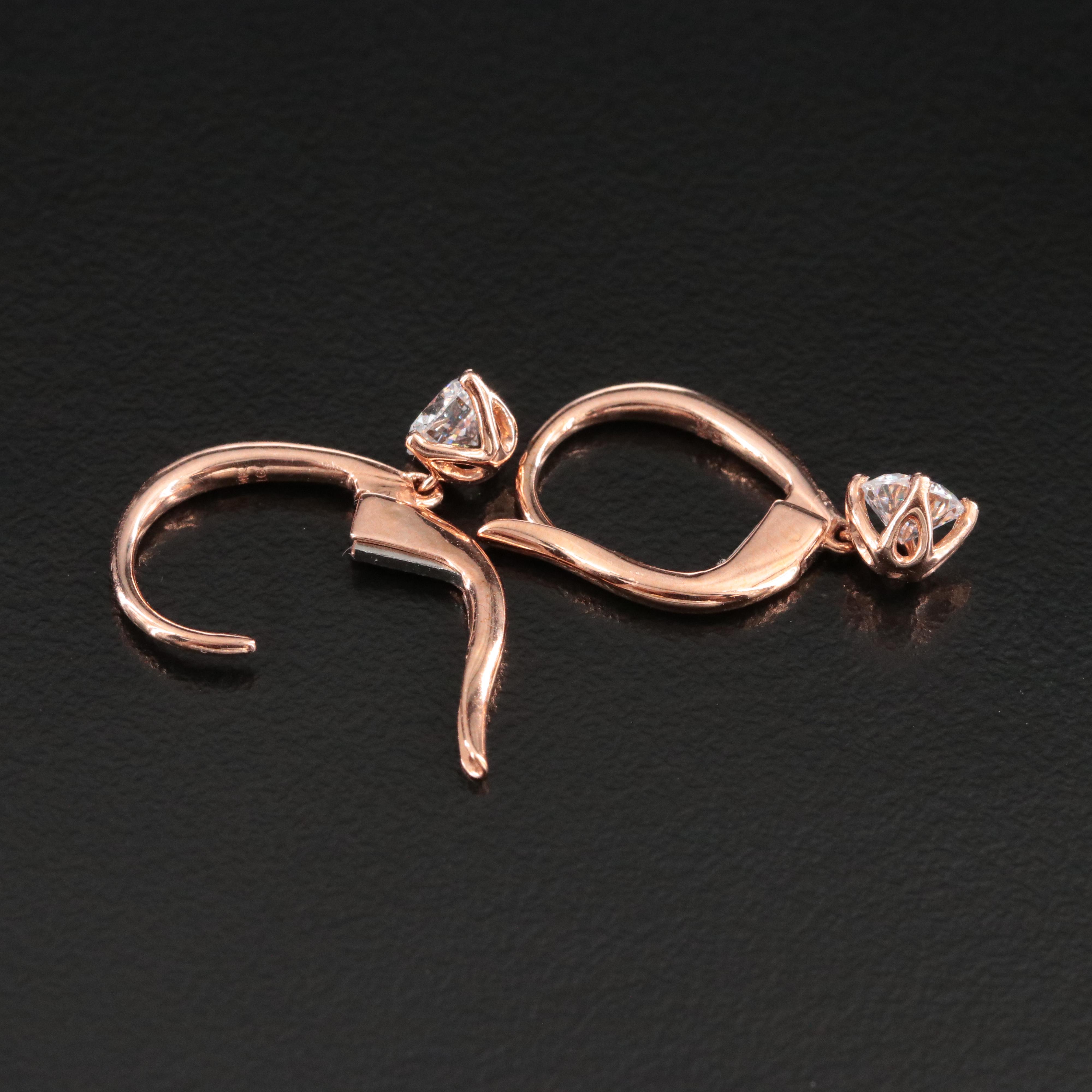 14K Rose Gold 0.64 CTW Lab Grown Diamond Drop Earrings