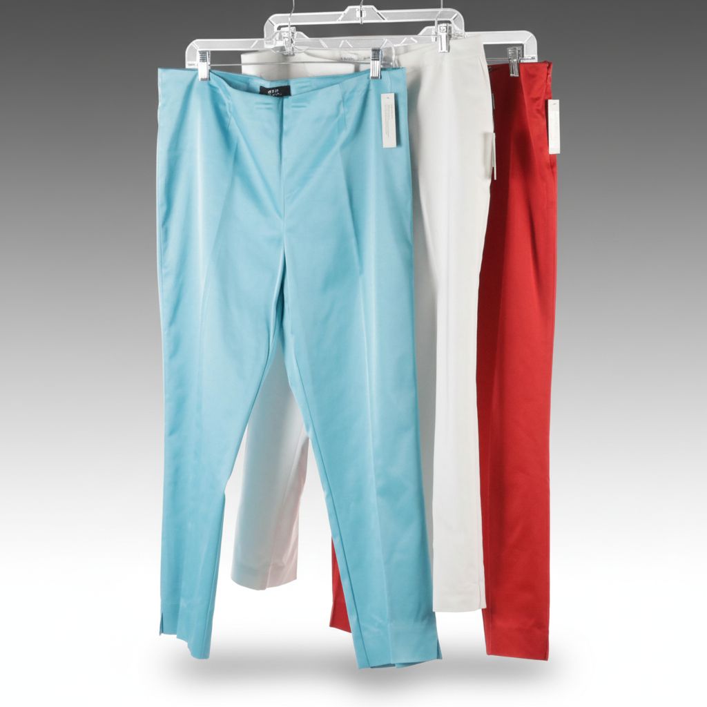 Calvin Klein White "Modern Cotton" Dress Pants, Eric Signature Stretch Pants