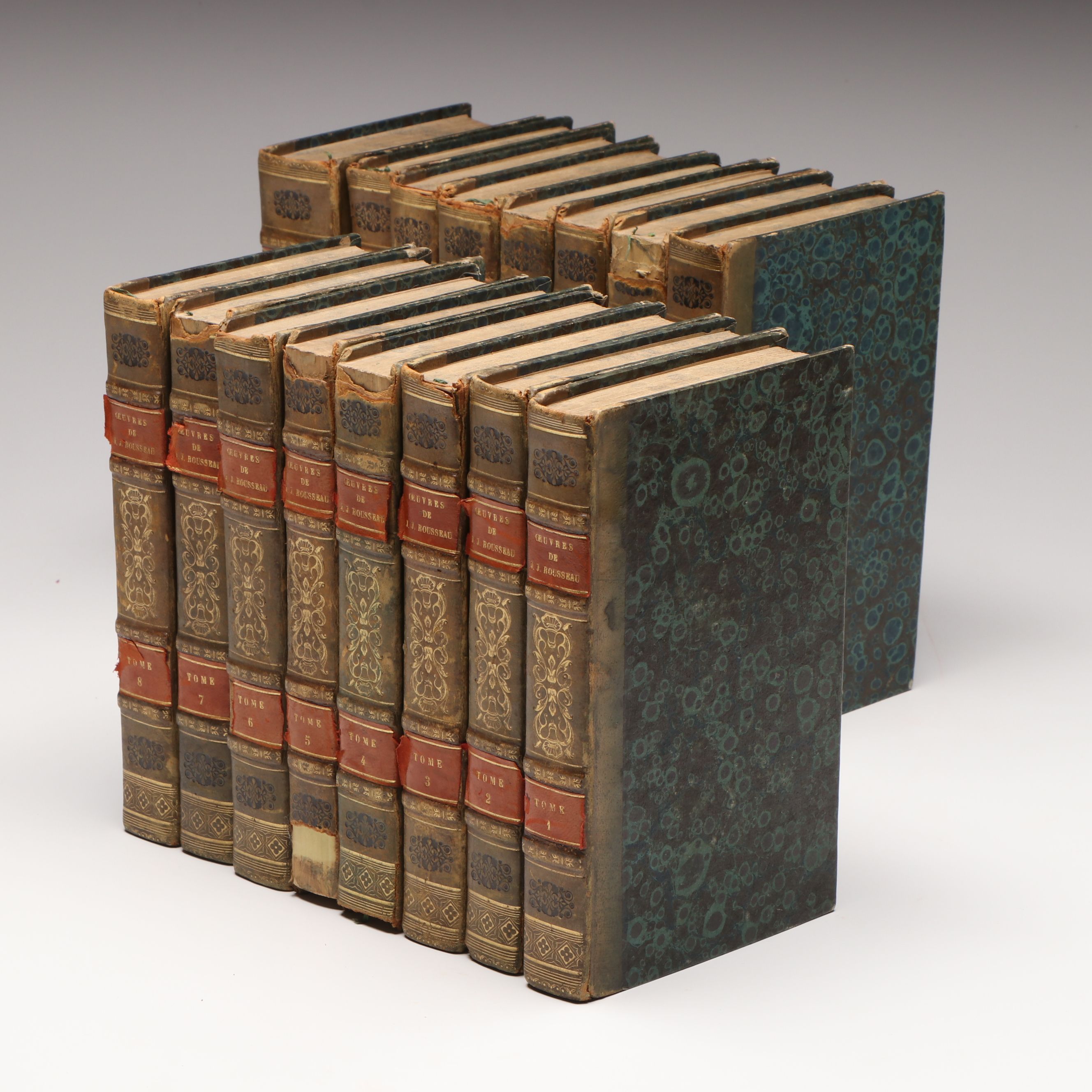 "Complete Works of J.J. Rousseau" French Partial Set, Early 19th C.