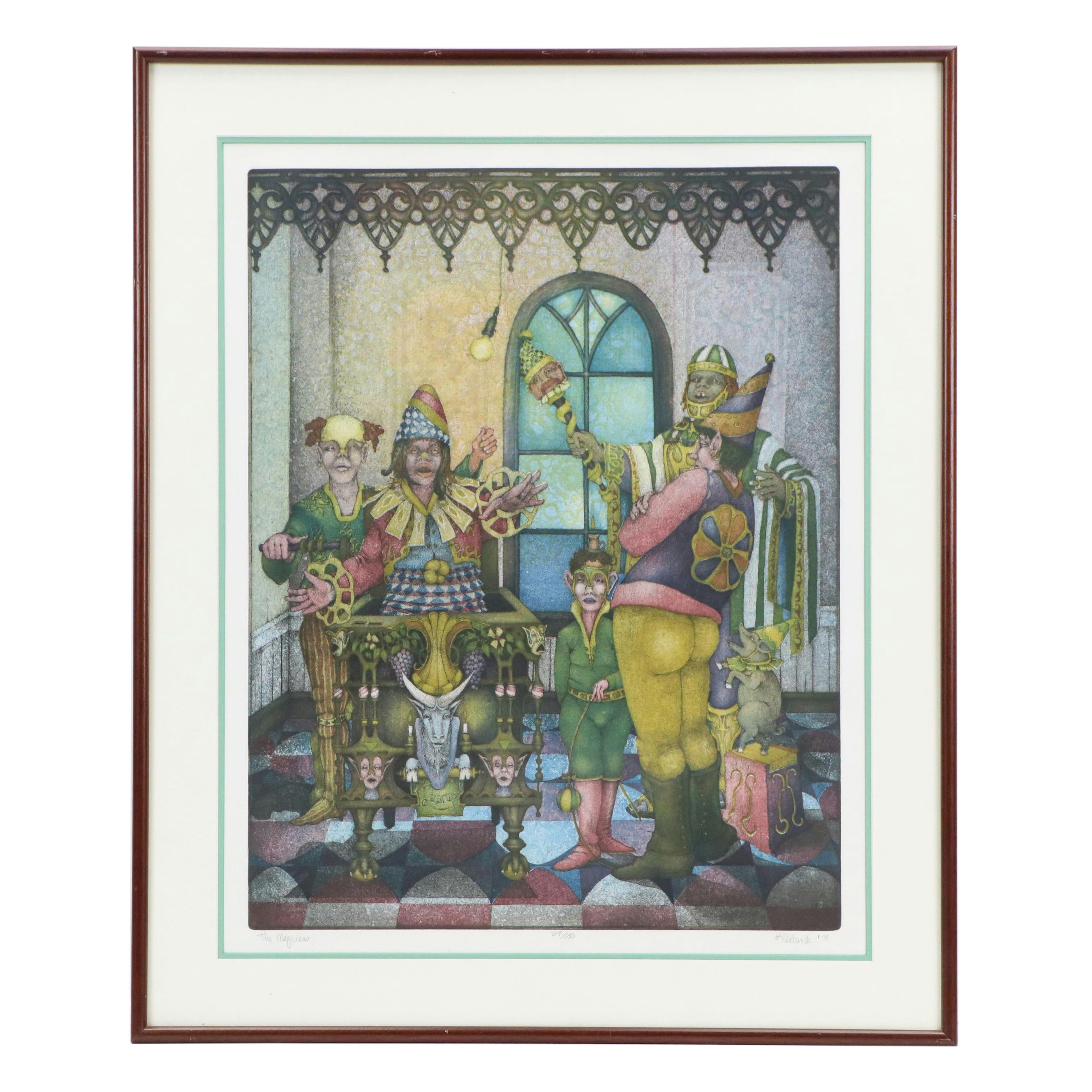 Charles S. Klabunde Etching "The Magicians," 1979