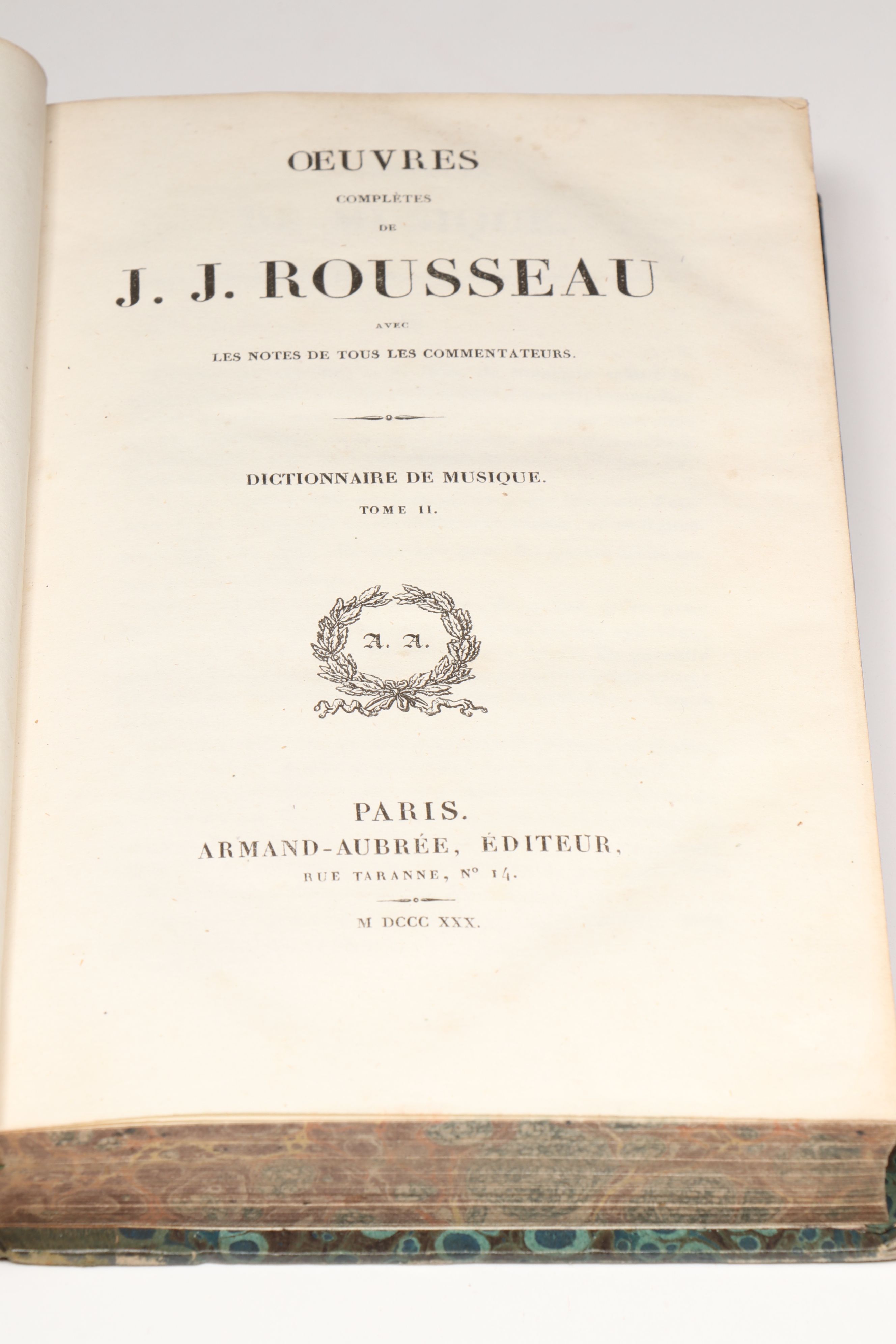"Complete Works of J.J. Rousseau" French Partial Set, Early 19th C.