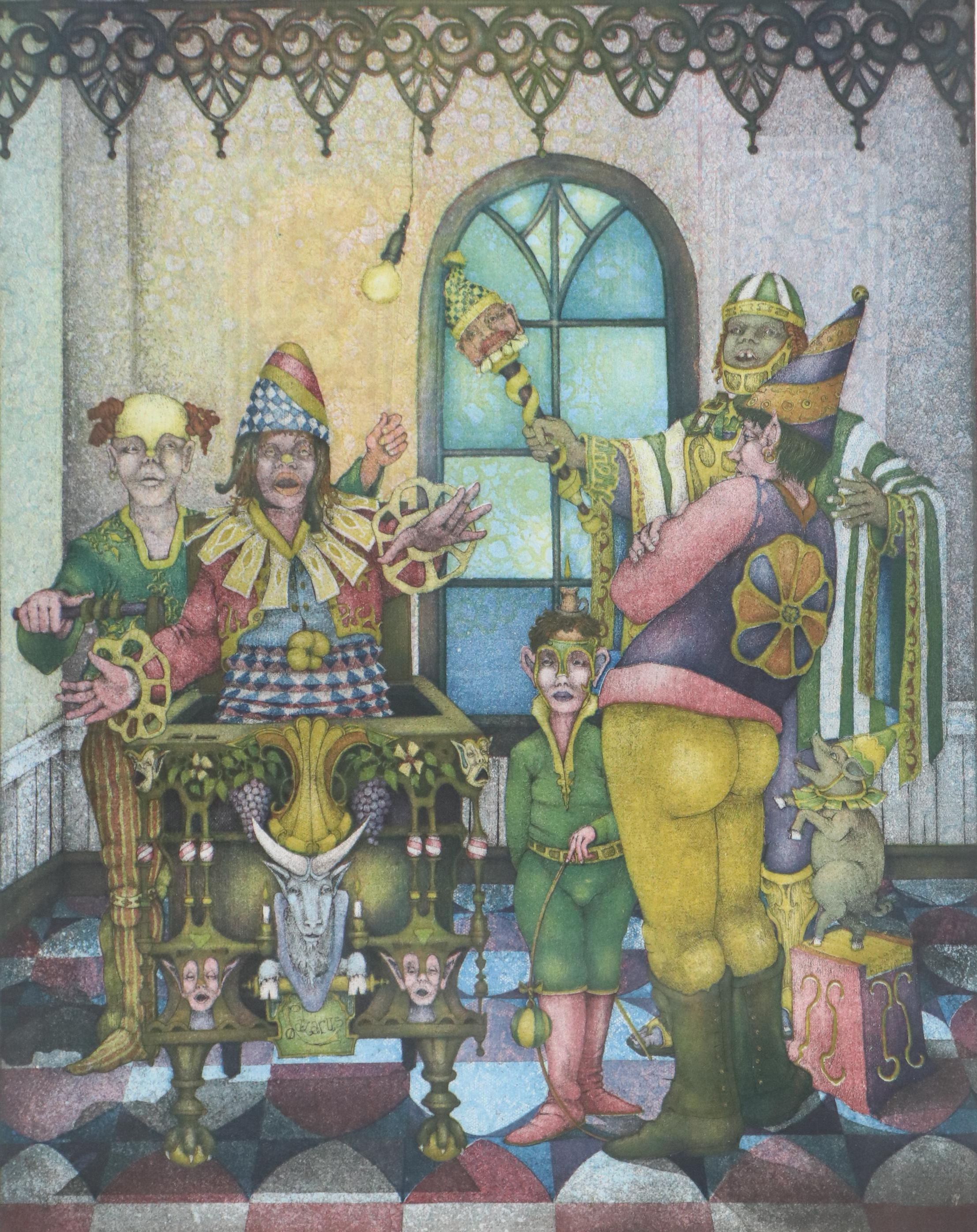 Charles S. Klabunde Etching "The Magicians," 1979