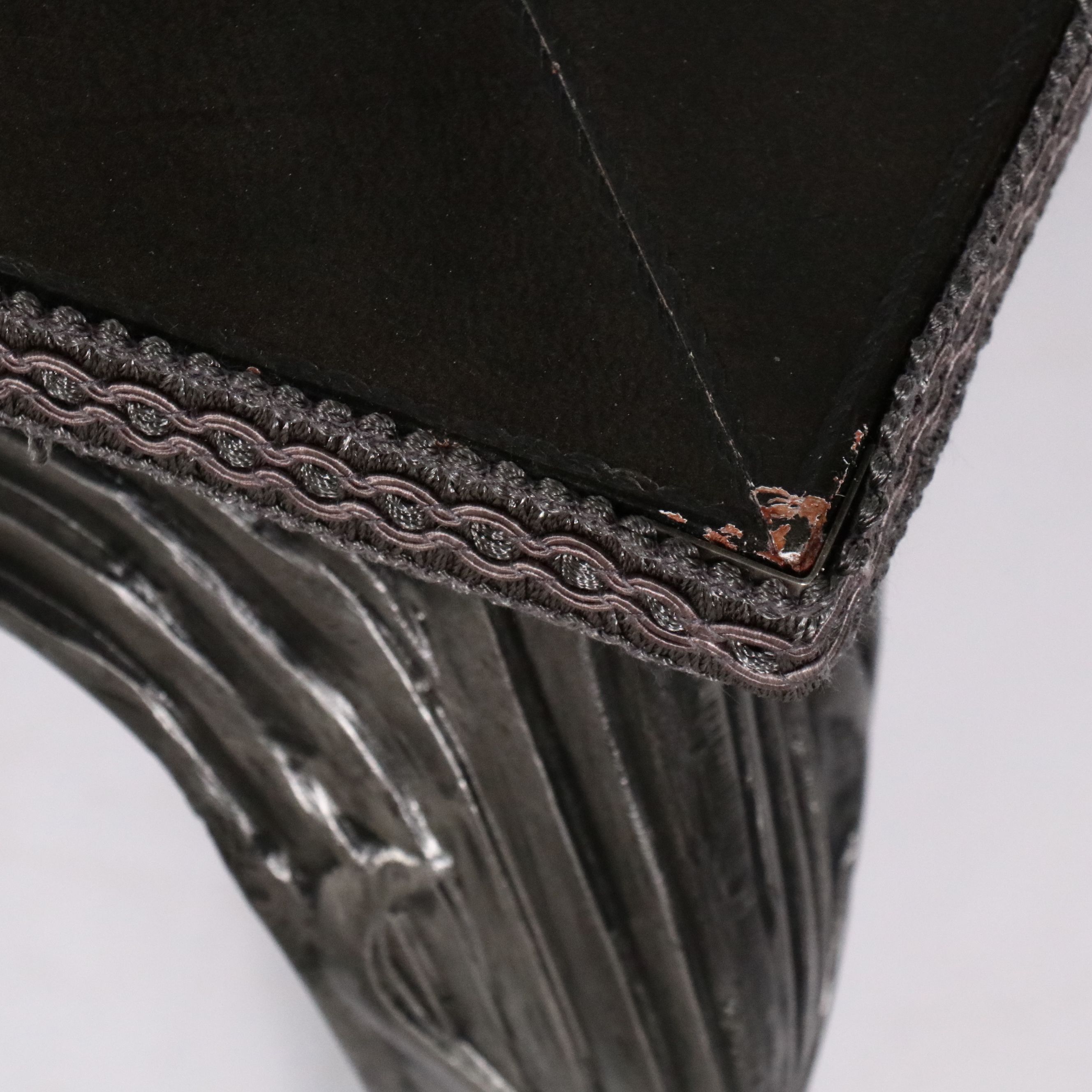 Modern Art Nouveau Style Cast Metal Leather Top Coffee Table