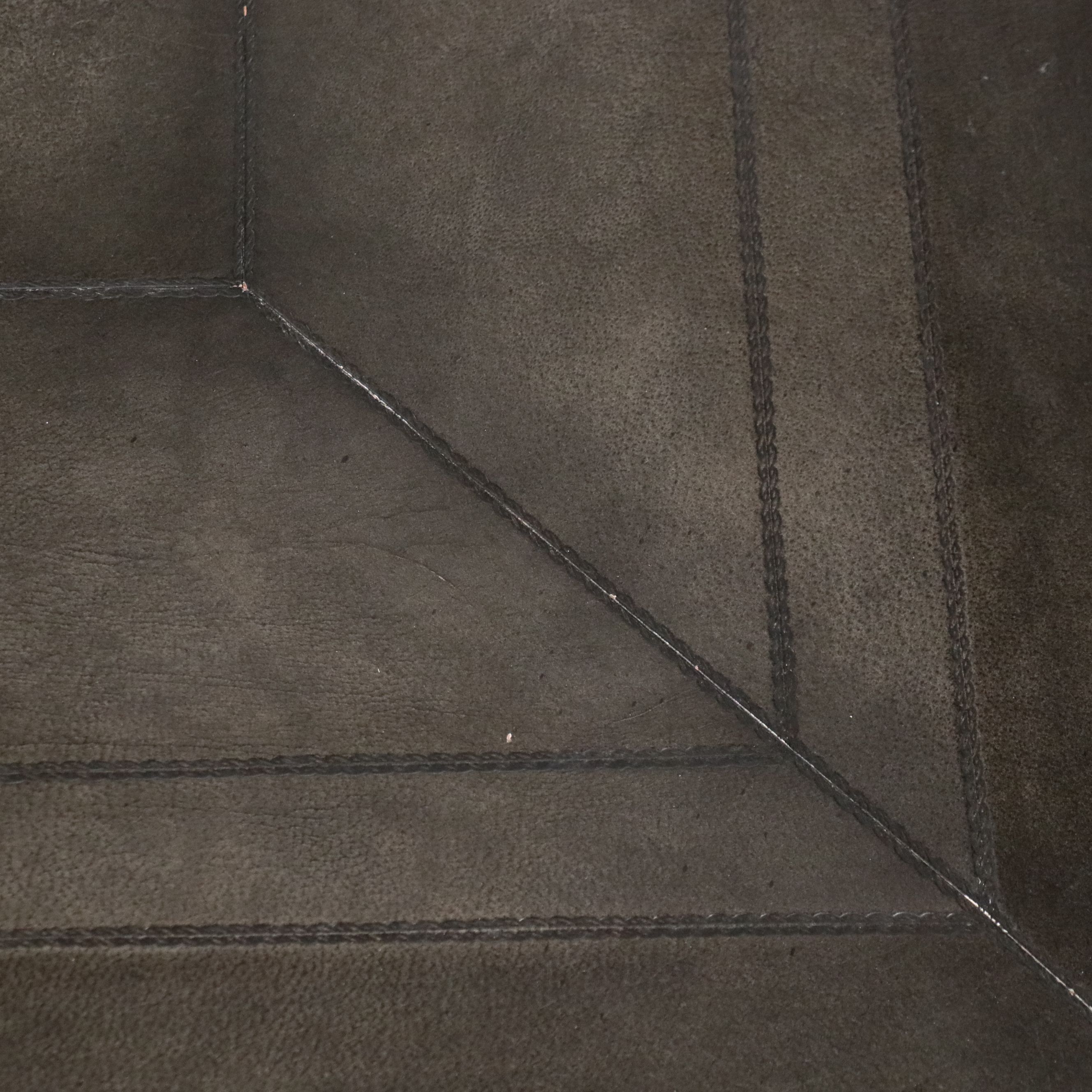 Modern Art Nouveau Style Cast Metal Leather Top Coffee Table