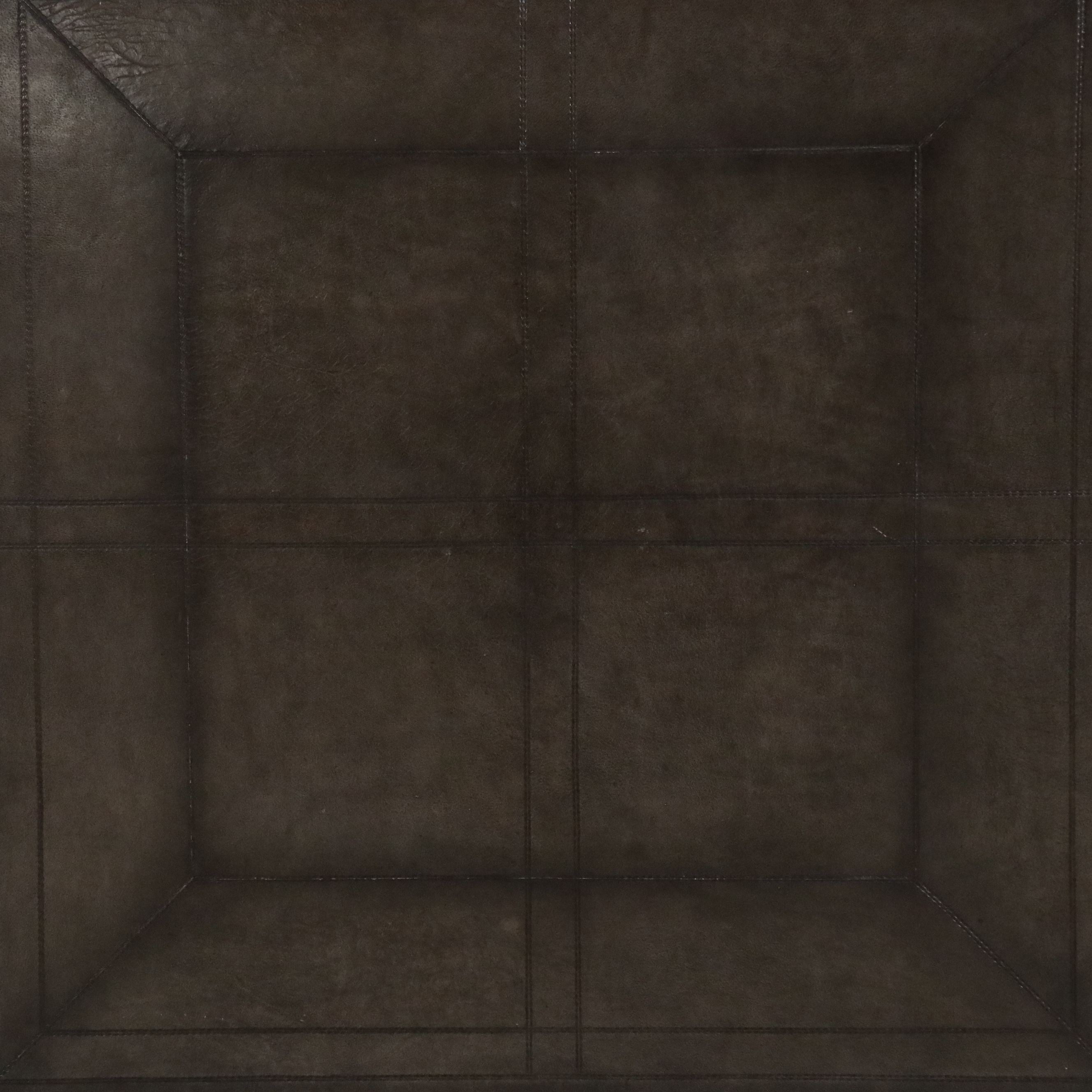 Modern Art Nouveau Style Cast Metal Leather Top Coffee Table