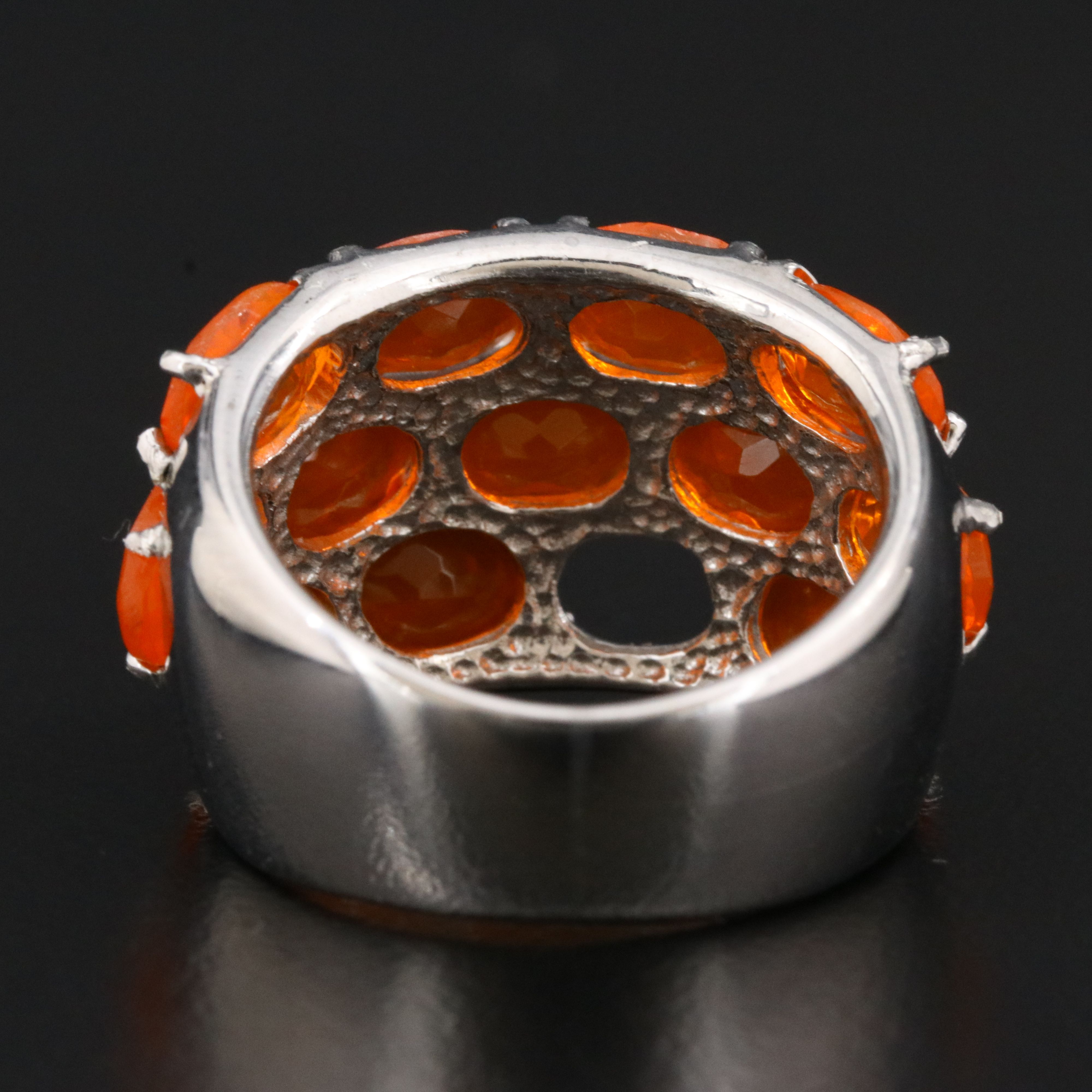 Sterling Fire Opal Ring