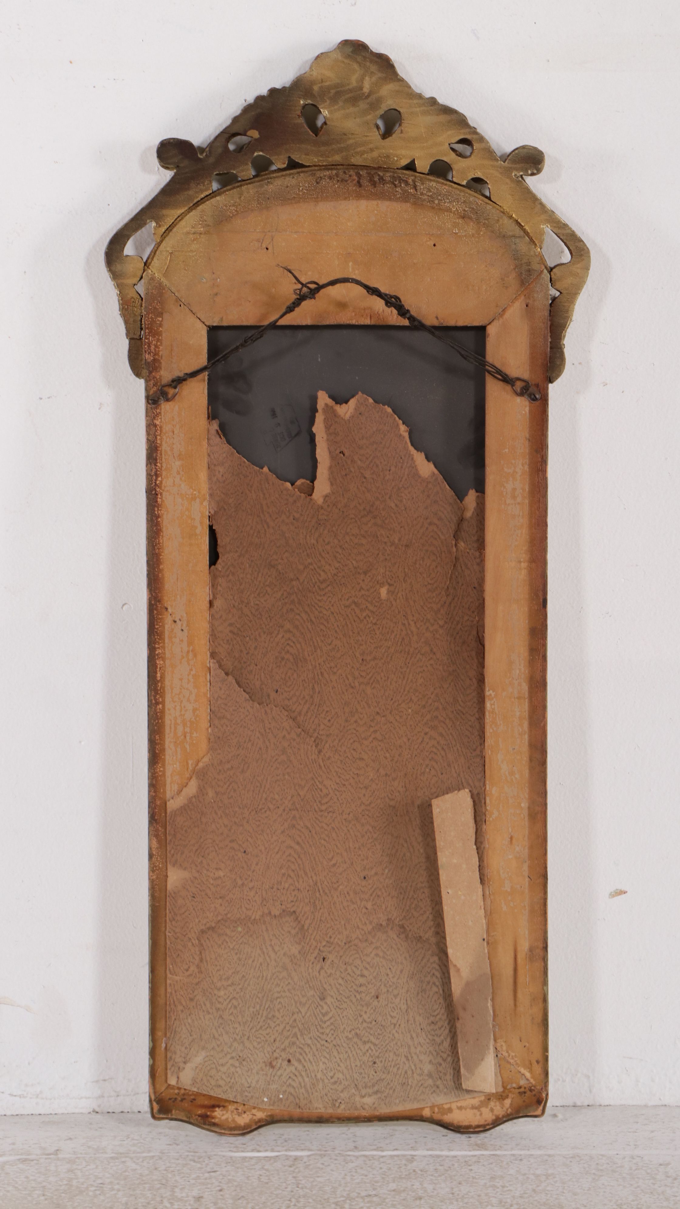 Venetian Style Arched Giltwood and Etched Glass Pier Mirror