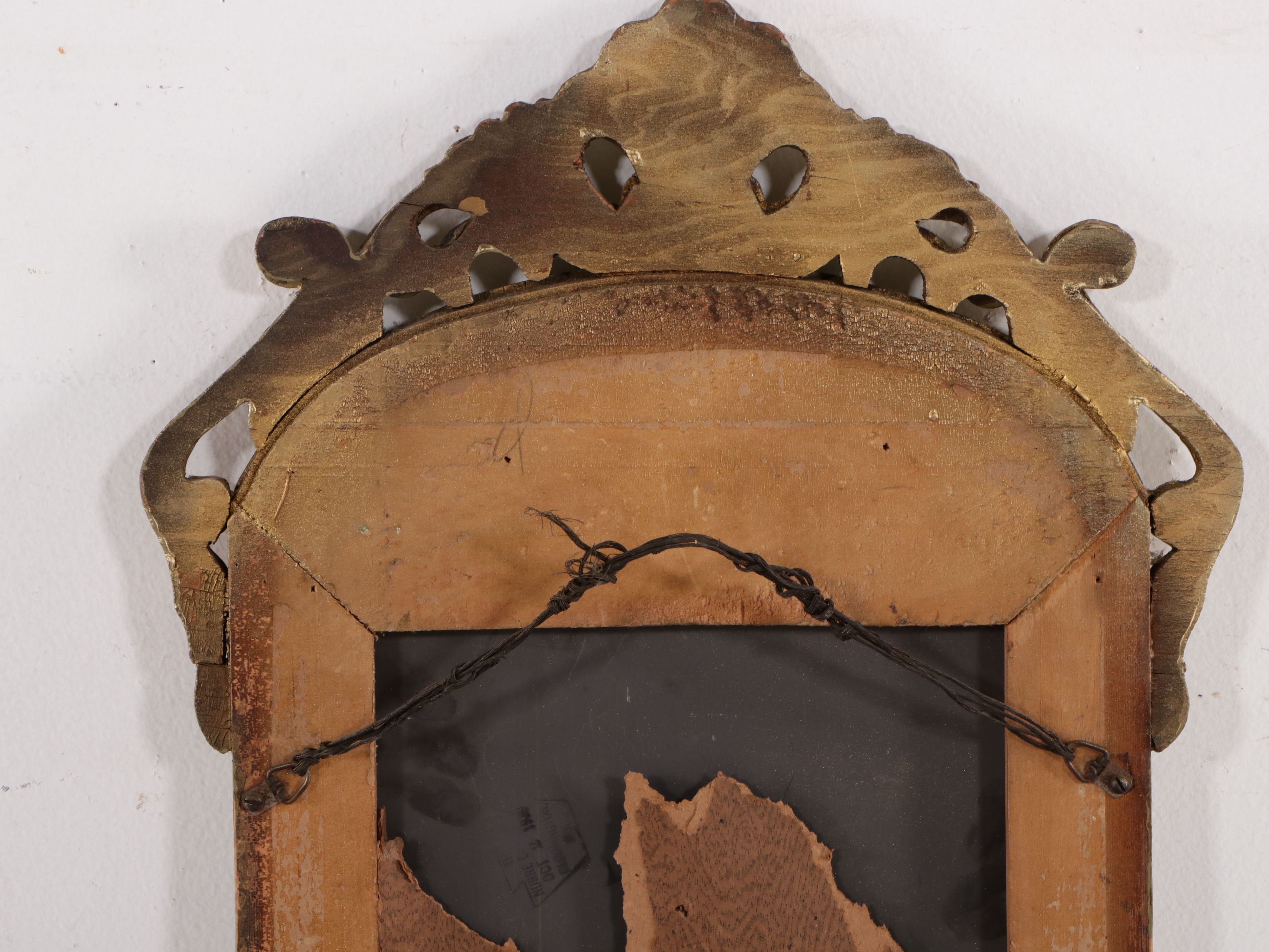 Venetian Style Arched Giltwood and Etched Glass Pier Mirror