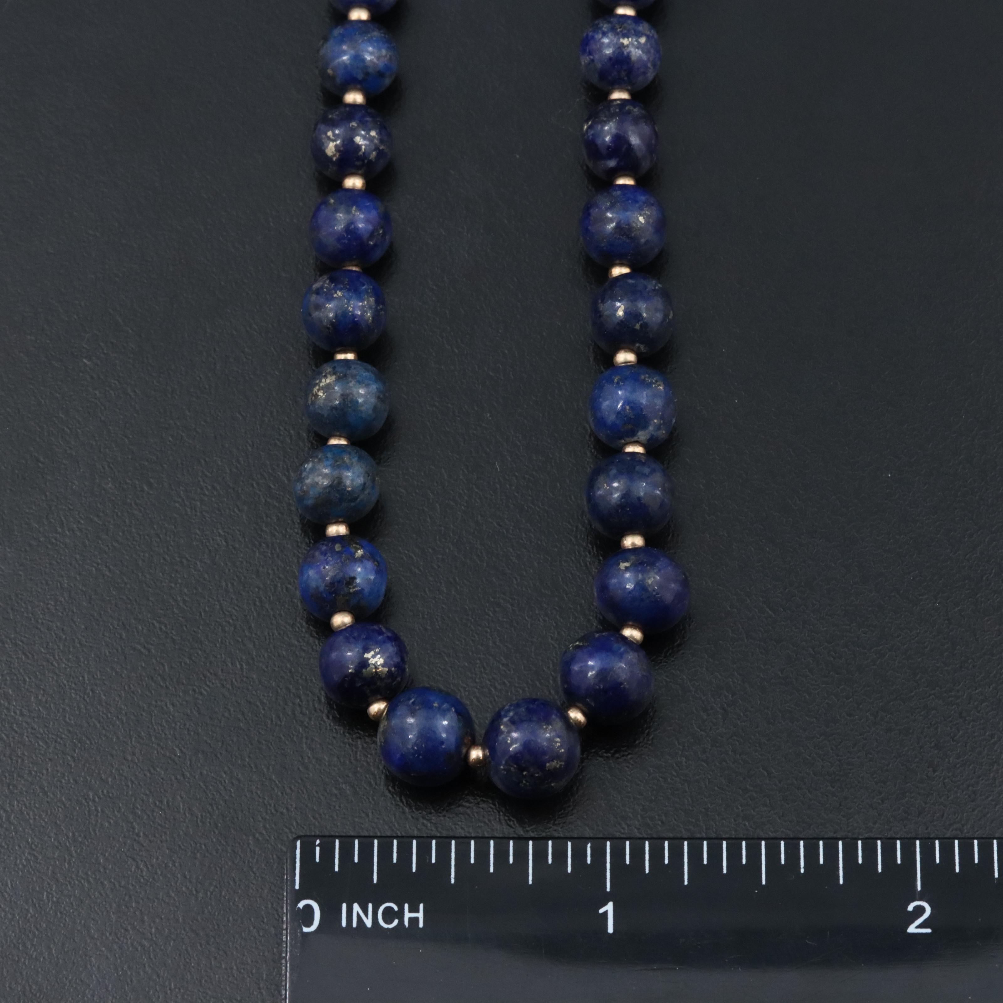 14K Lapis Beaded Necklace
