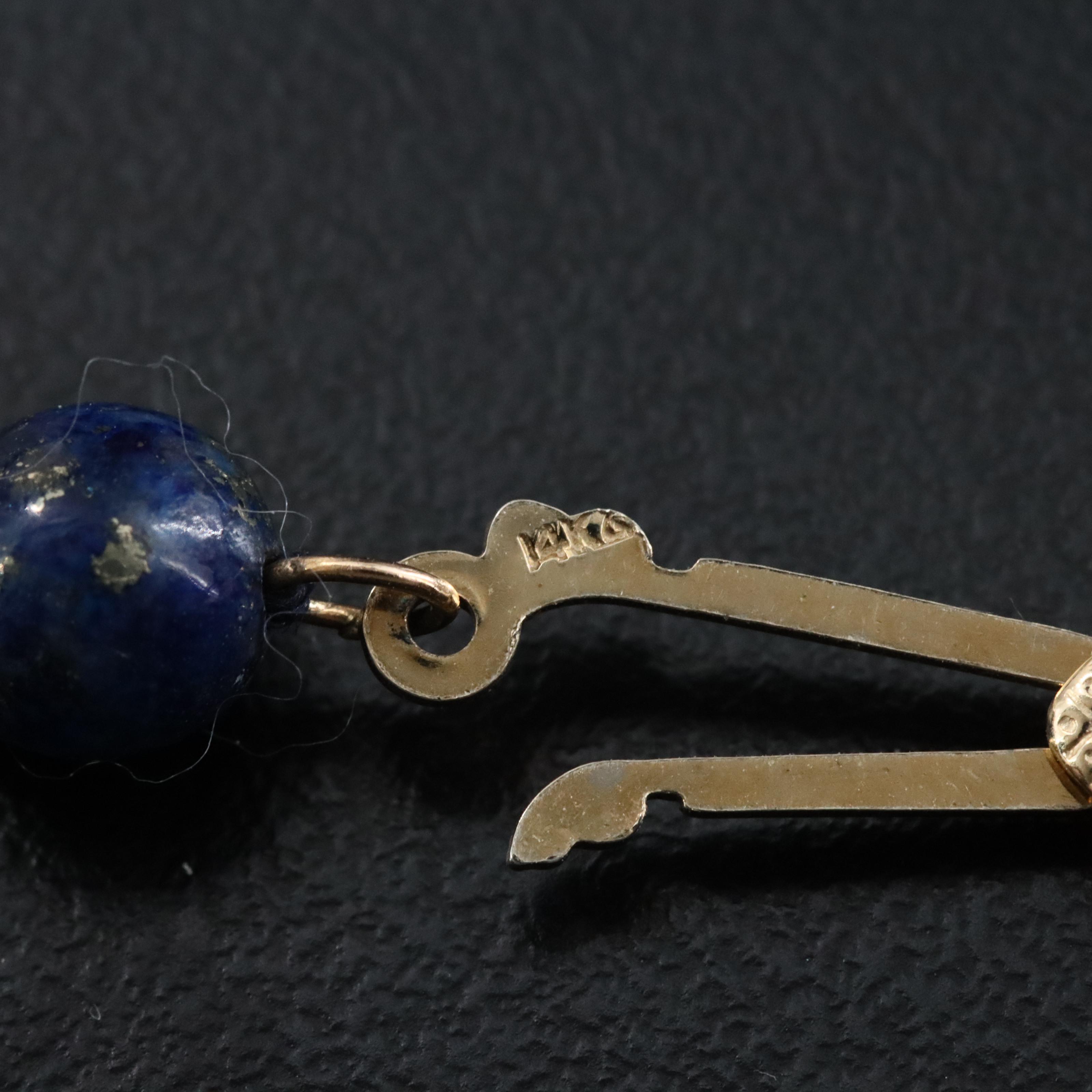14K Lapis Beaded Necklace
