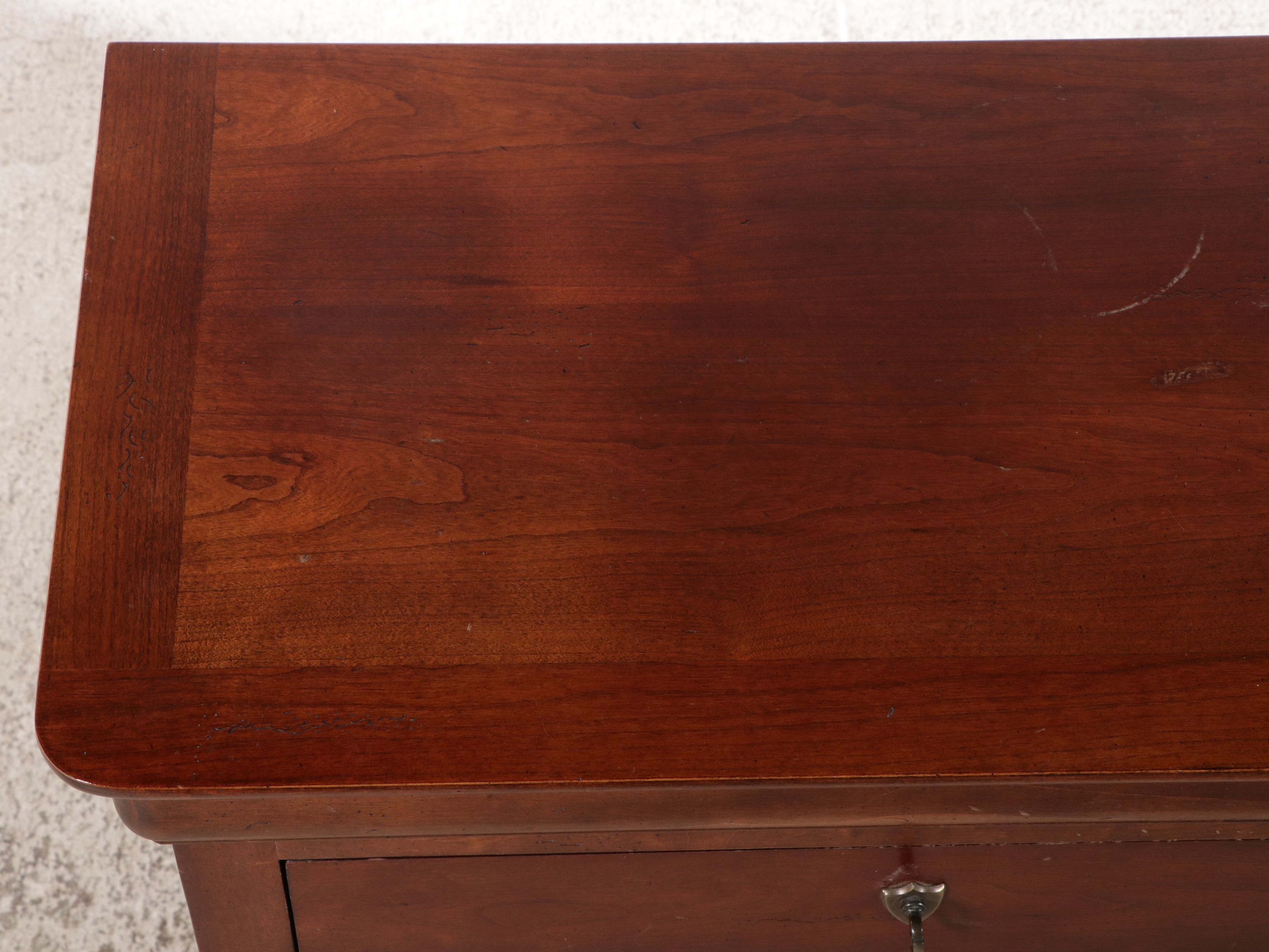 Pair of Louis Philippe Style Mahogany Finish Nightstands