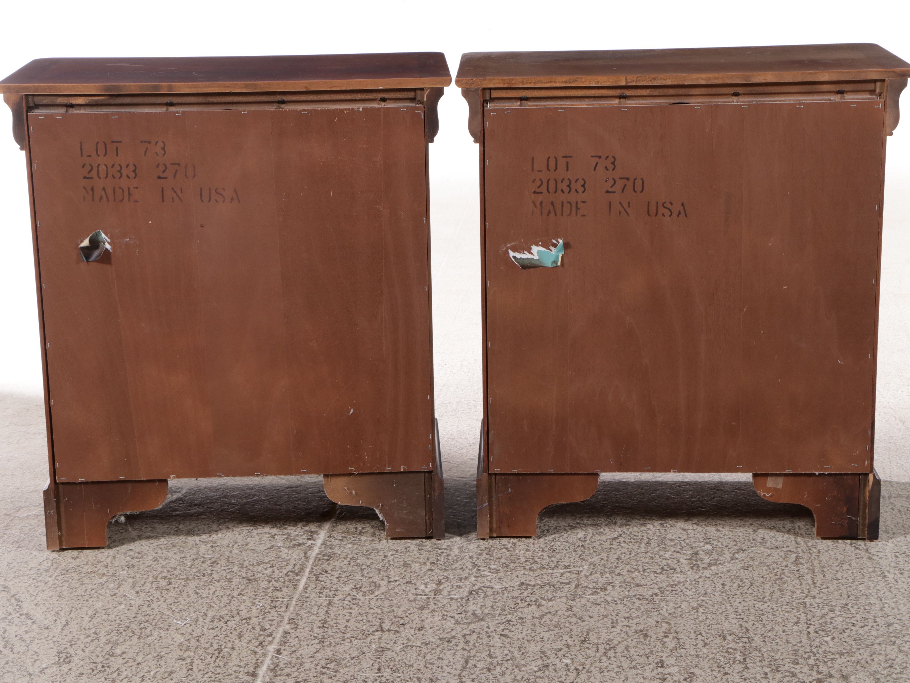 Pair of Louis Philippe Style Mahogany Finish Nightstands