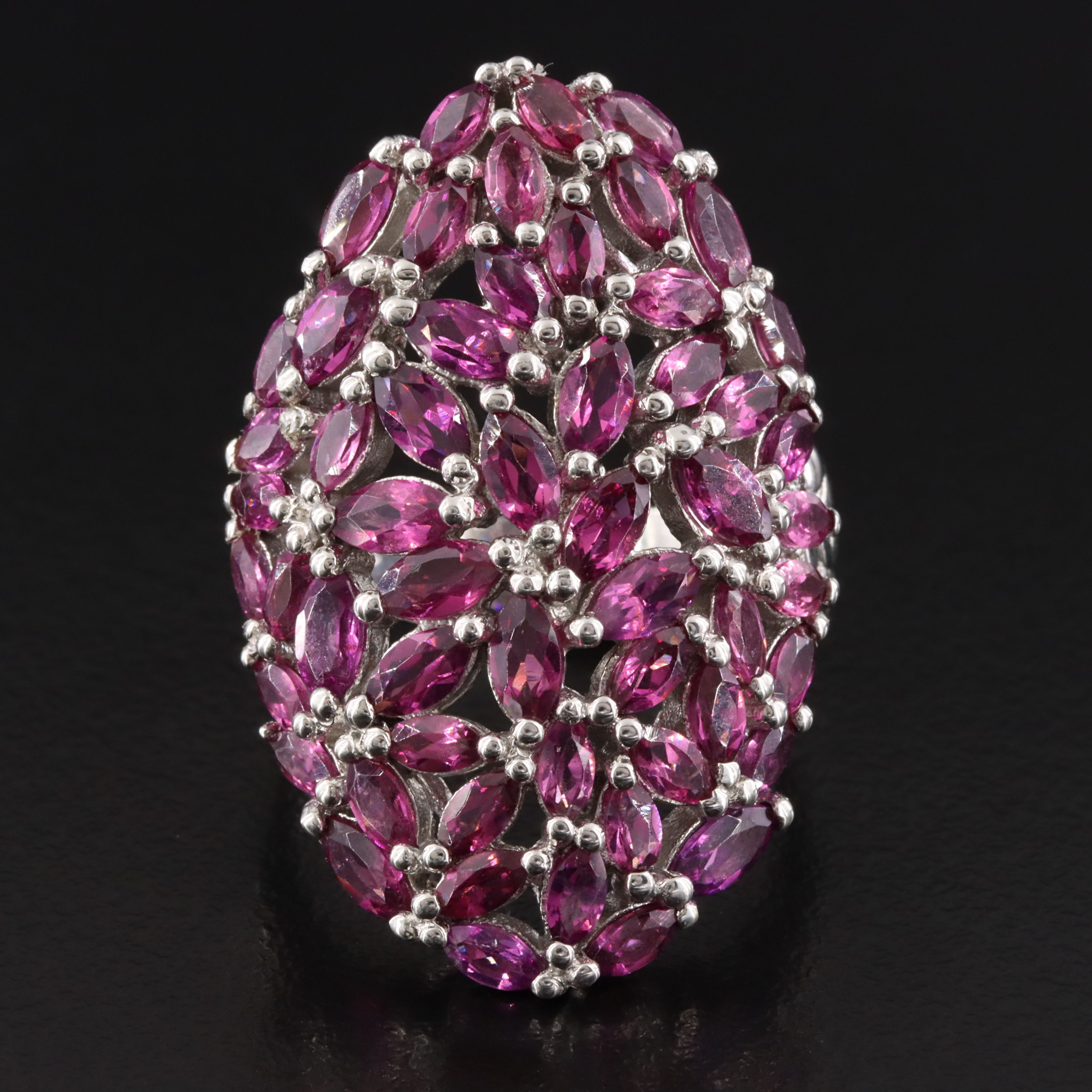 Sterling Rhodolite Garnet Ring