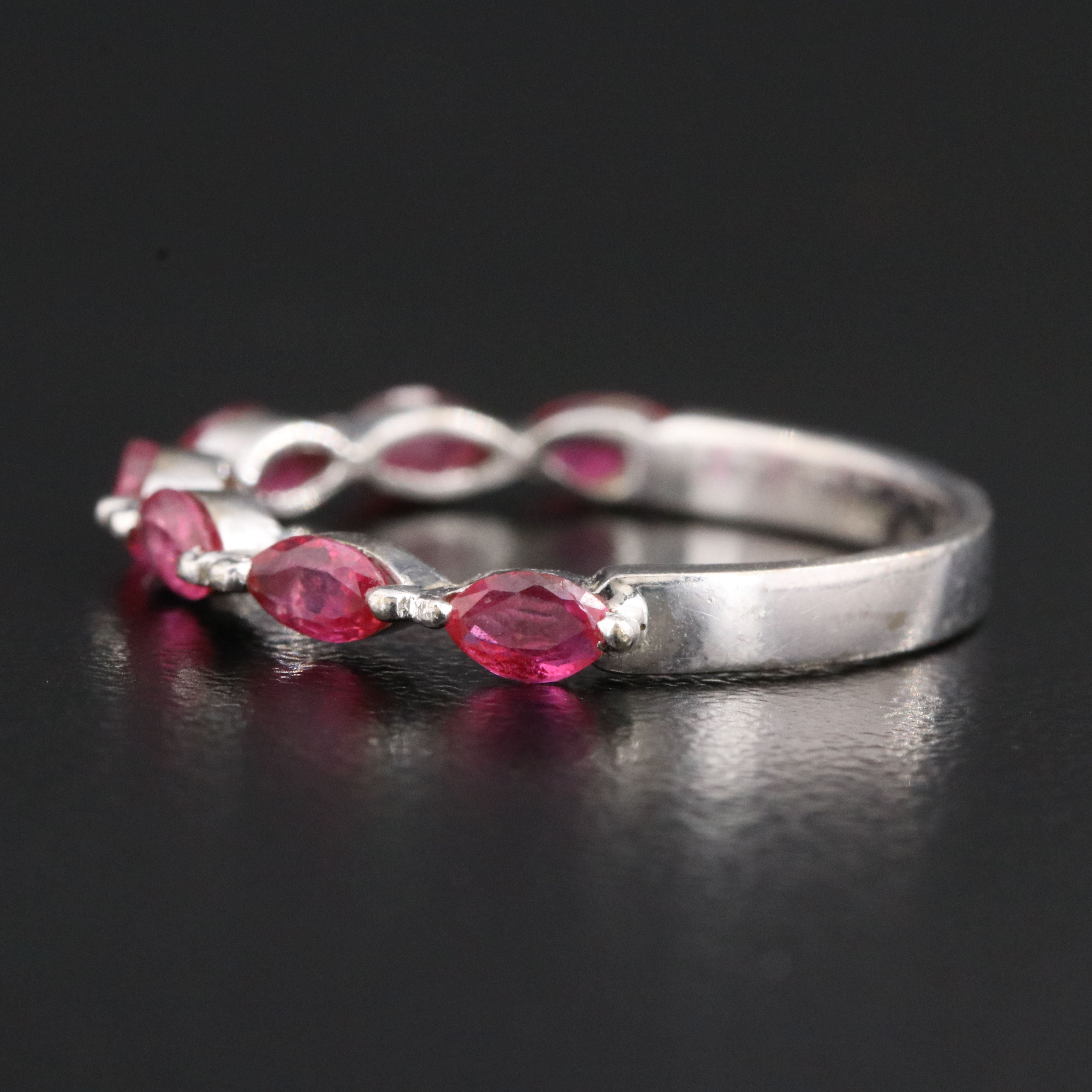 14K East-West Set Ruby Ring