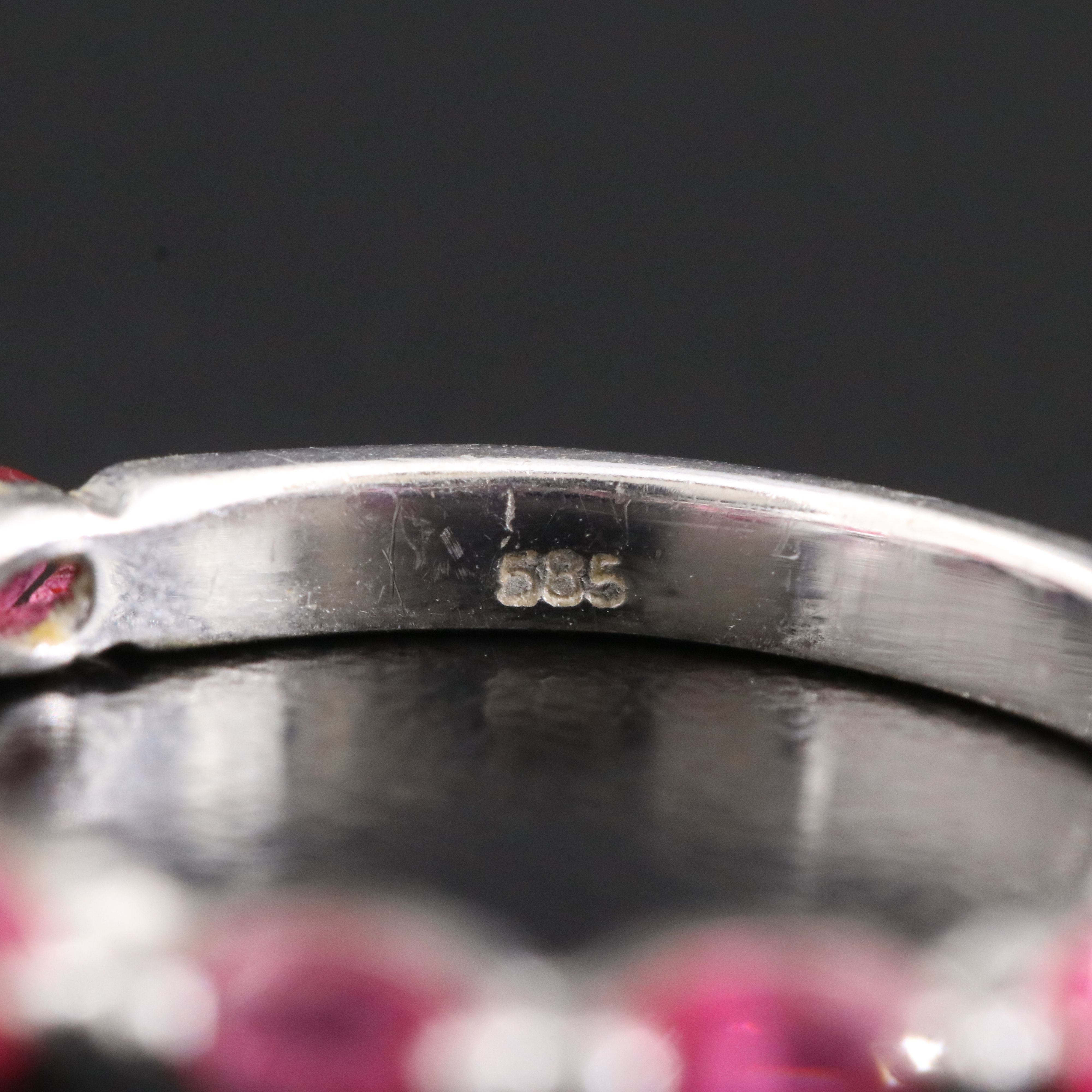 14K East-West Set Ruby Ring