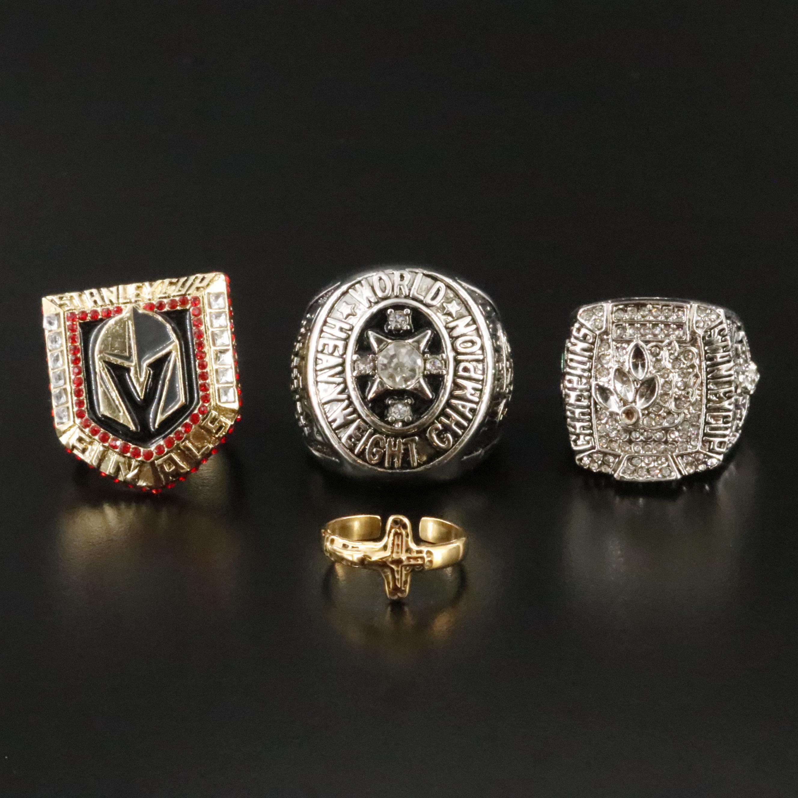 Replica Championship Rings with Crucifix Ring