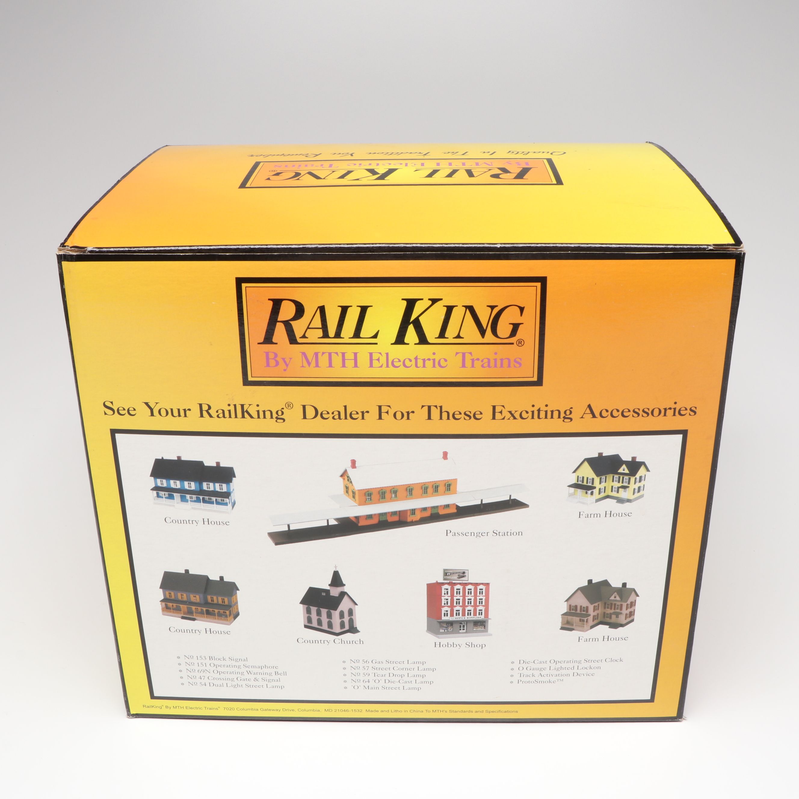 M.T.H. Electric Trains Rail King Station, Bagel Shop, and Train Store Buildings