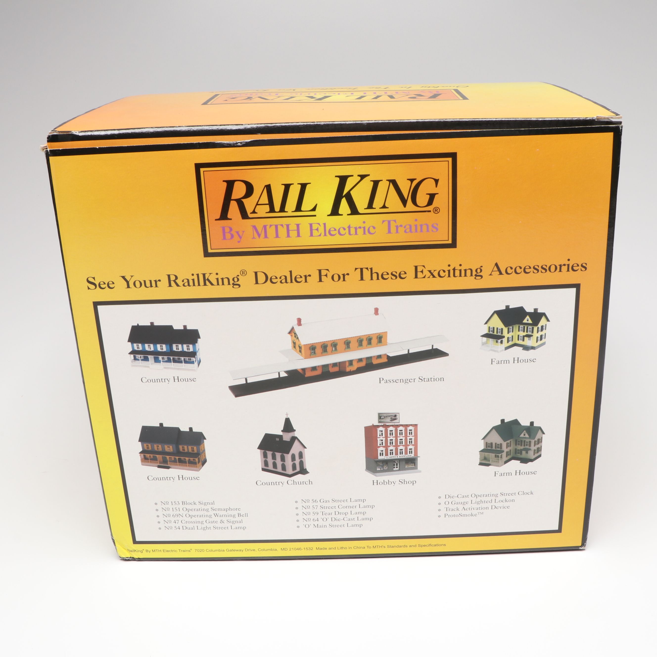 M.T.H. Electric Trains Rail King Station, Bagel Shop, and Train Store Buildings