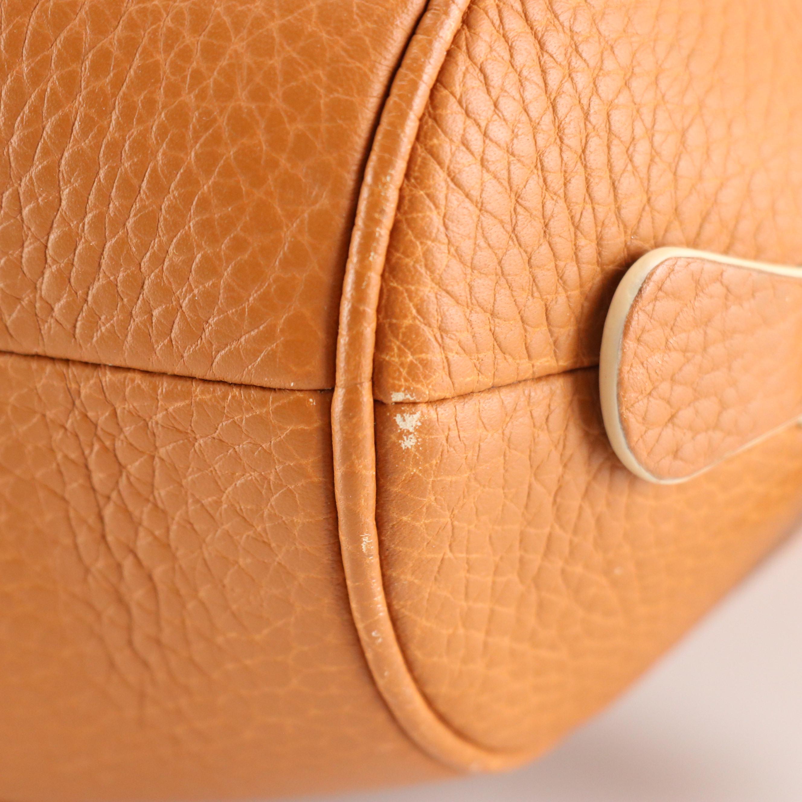 Loewe Senda Shoulder Satchel in Caramel Brown Grained Calf Leather