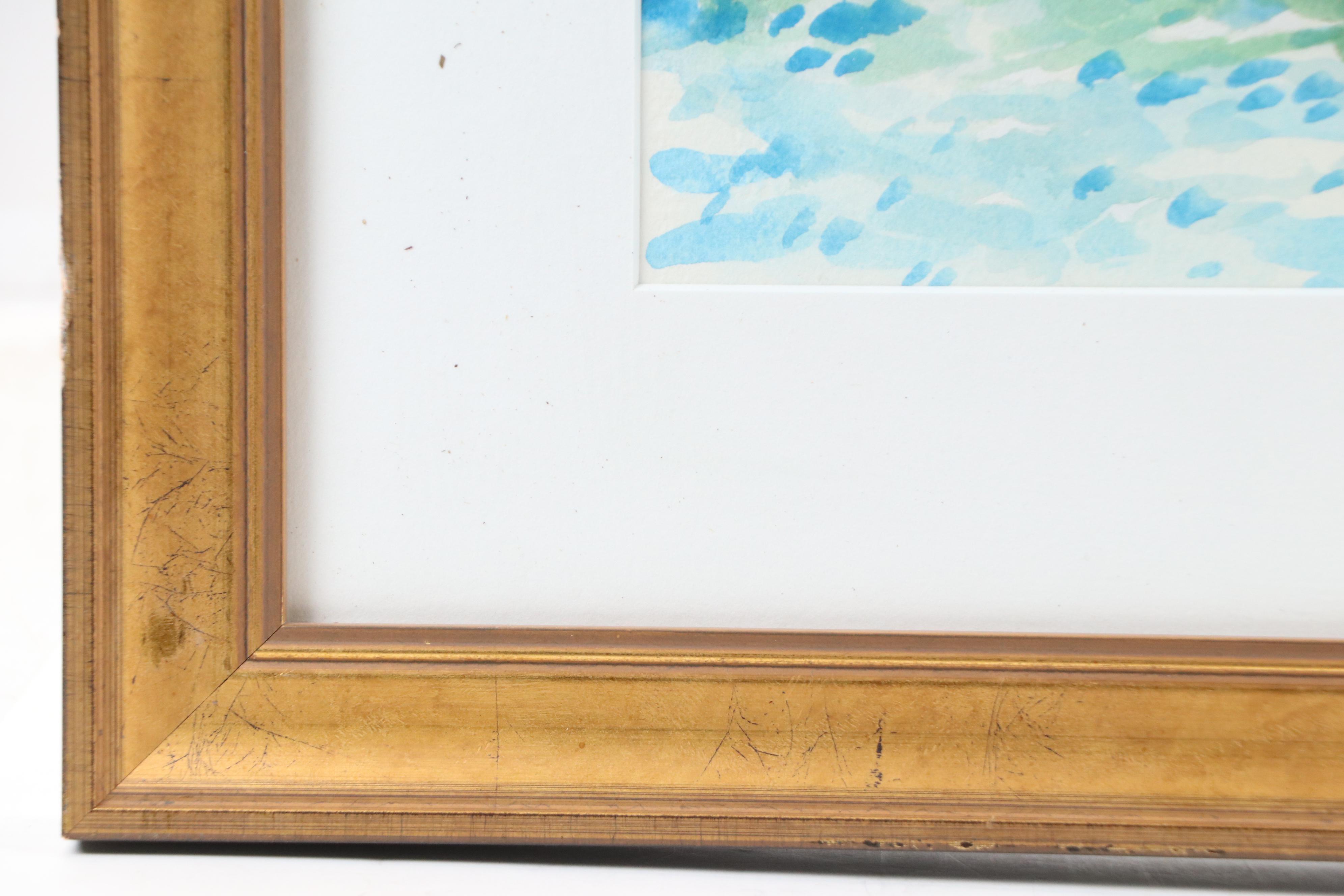 Mountainous Coastal Landscape Watercolor Painting