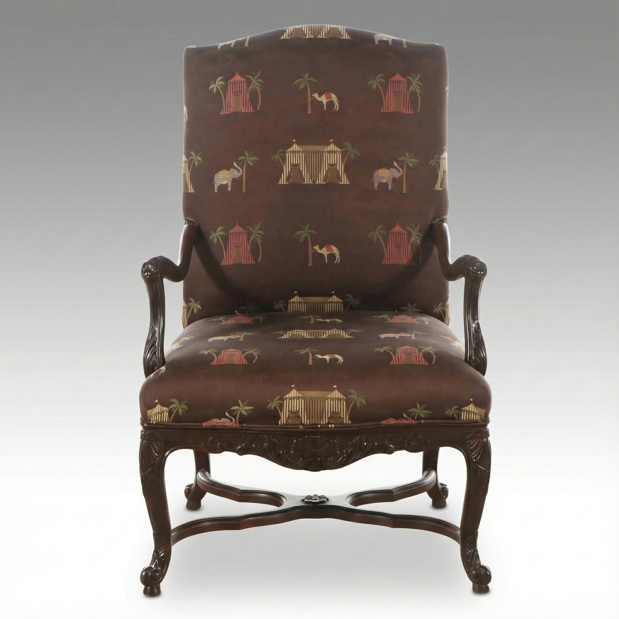 Georgian Style Upholstered Mahogany Lolling Chair