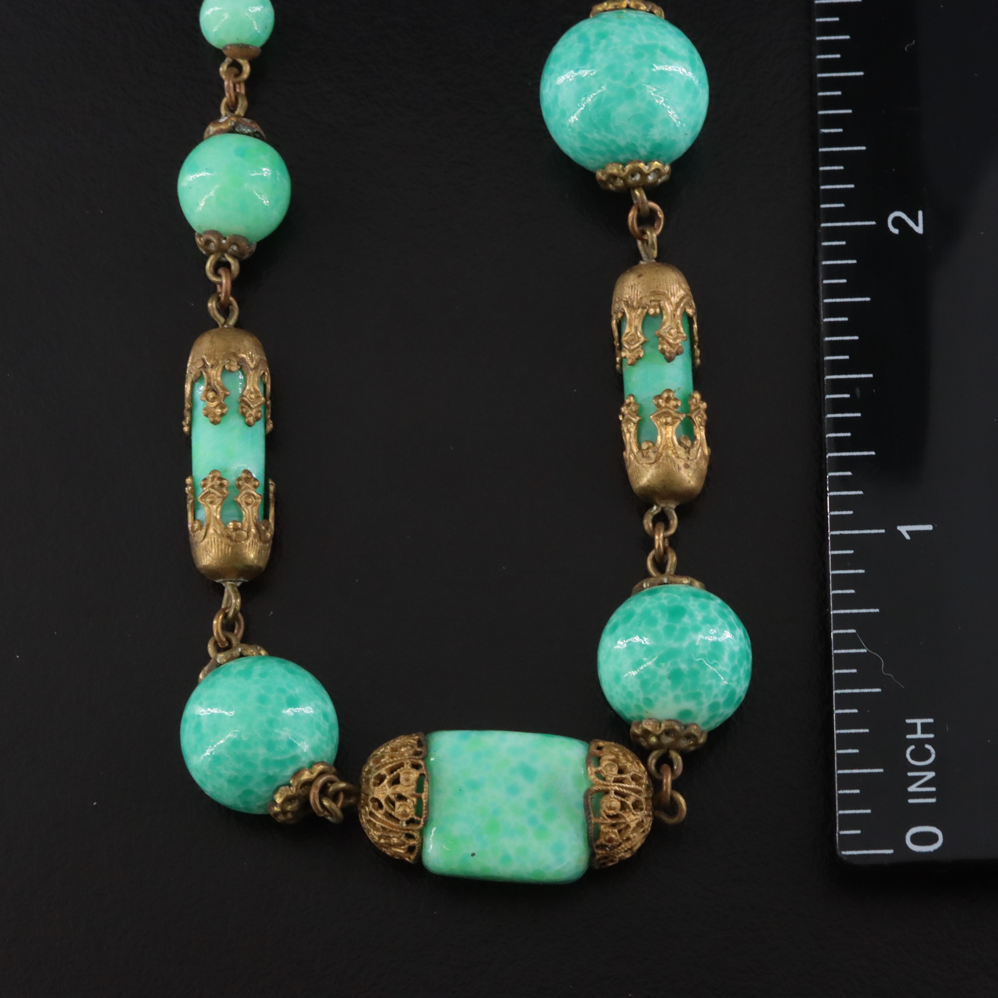 Art Deco and Vintage Floral Glass Necklaces Including Peking Glass