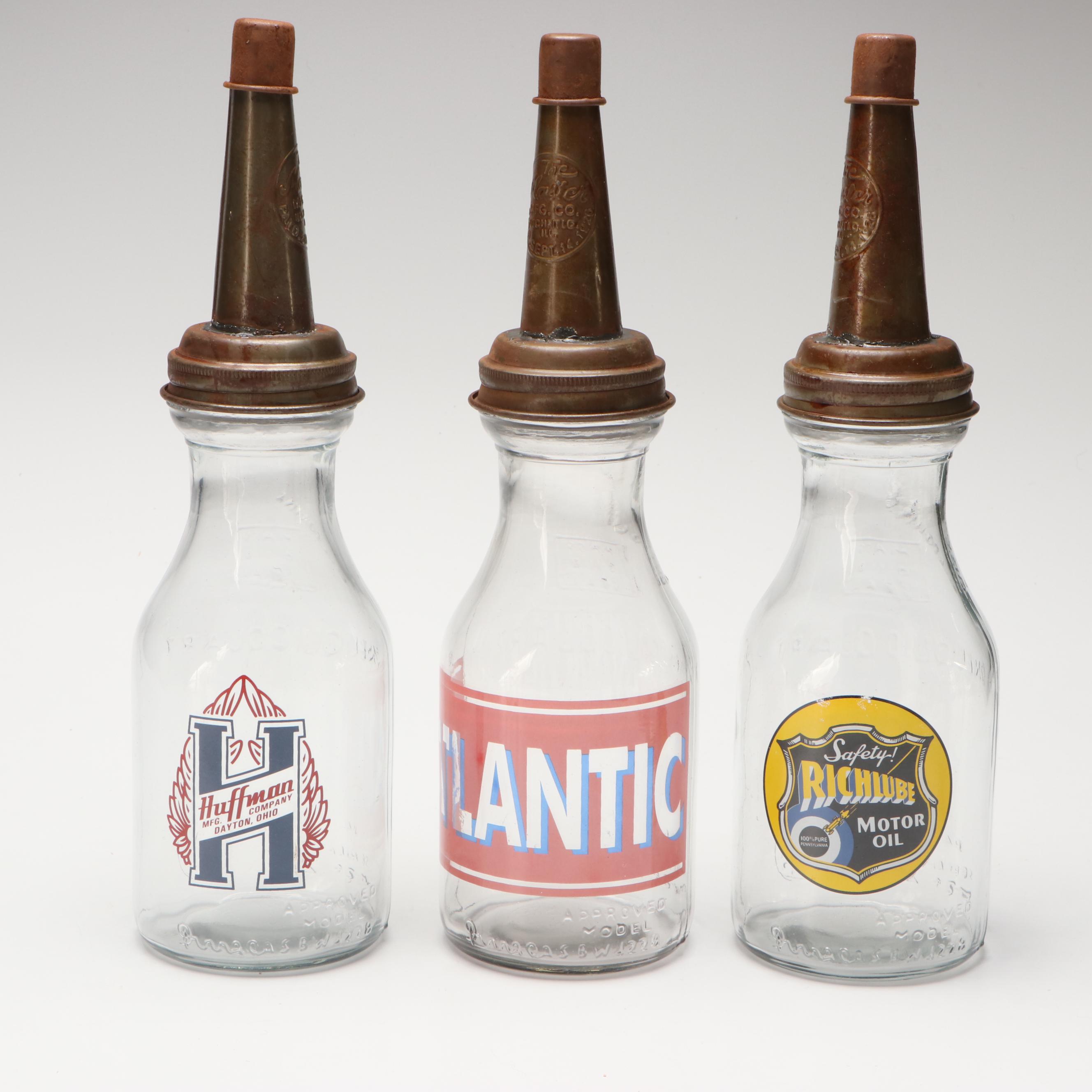 Atlantic, Polly and Other Glass Motor Oil Bottles