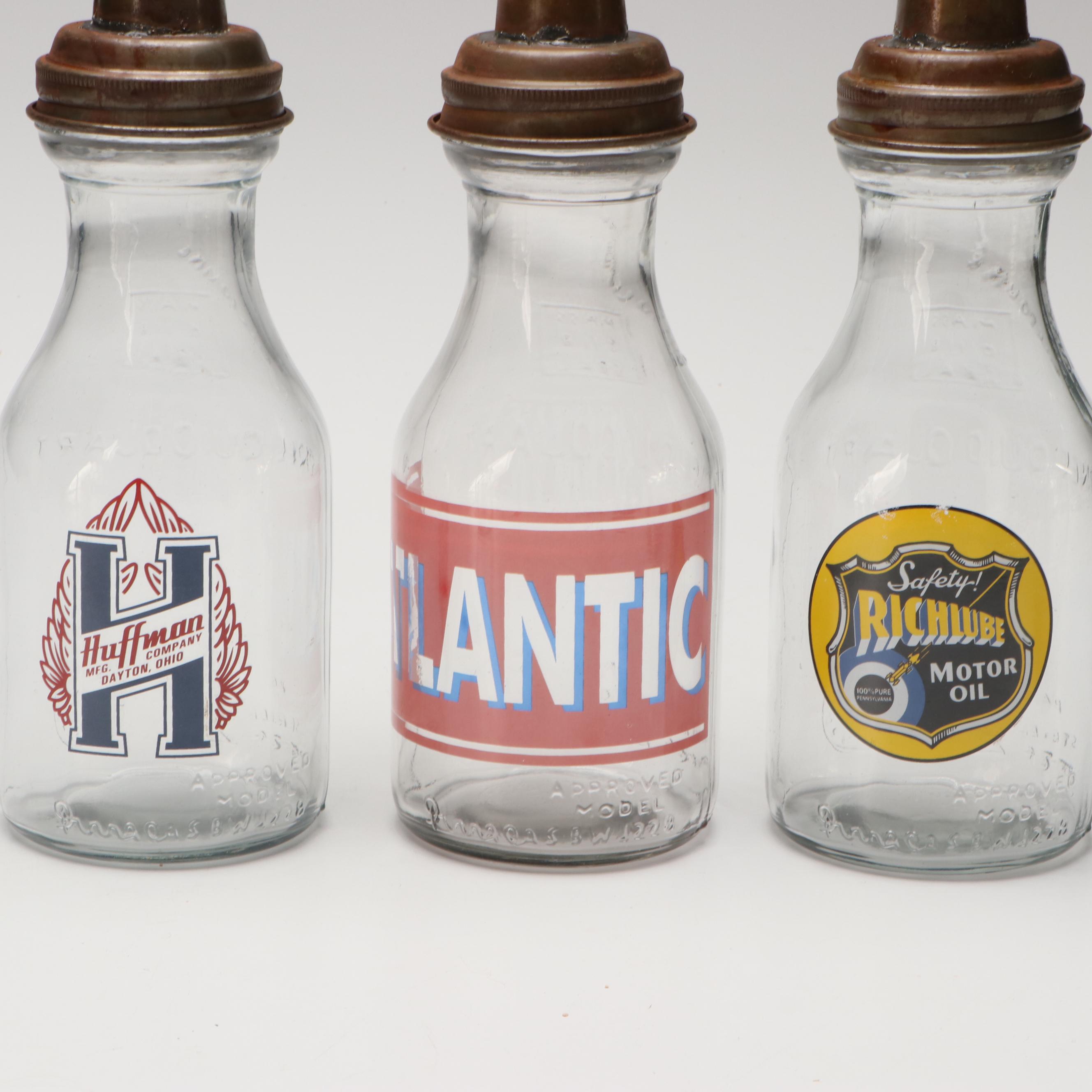 Atlantic, Polly and Other Glass Motor Oil Bottles