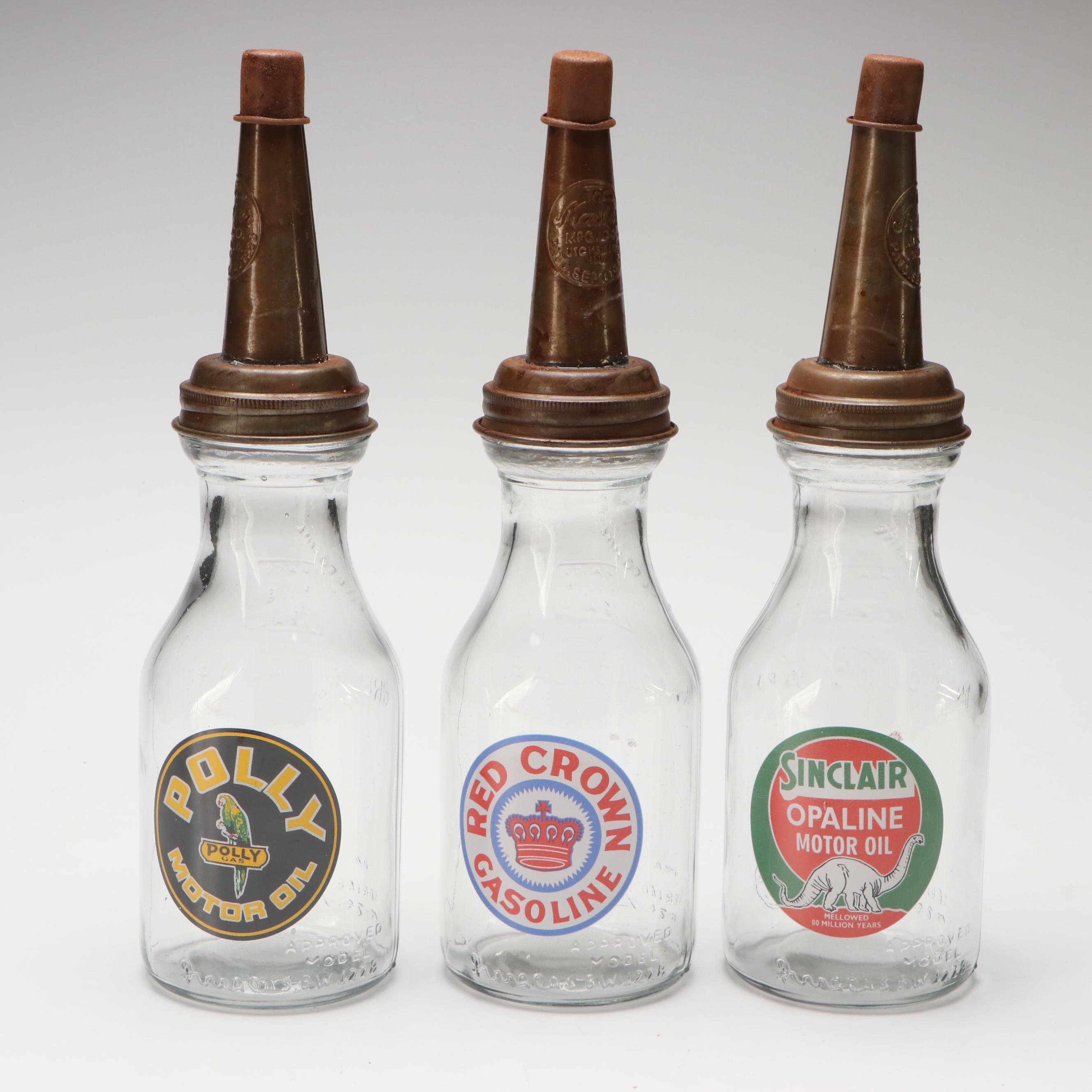 Atlantic, Polly and Other Glass Motor Oil Bottles