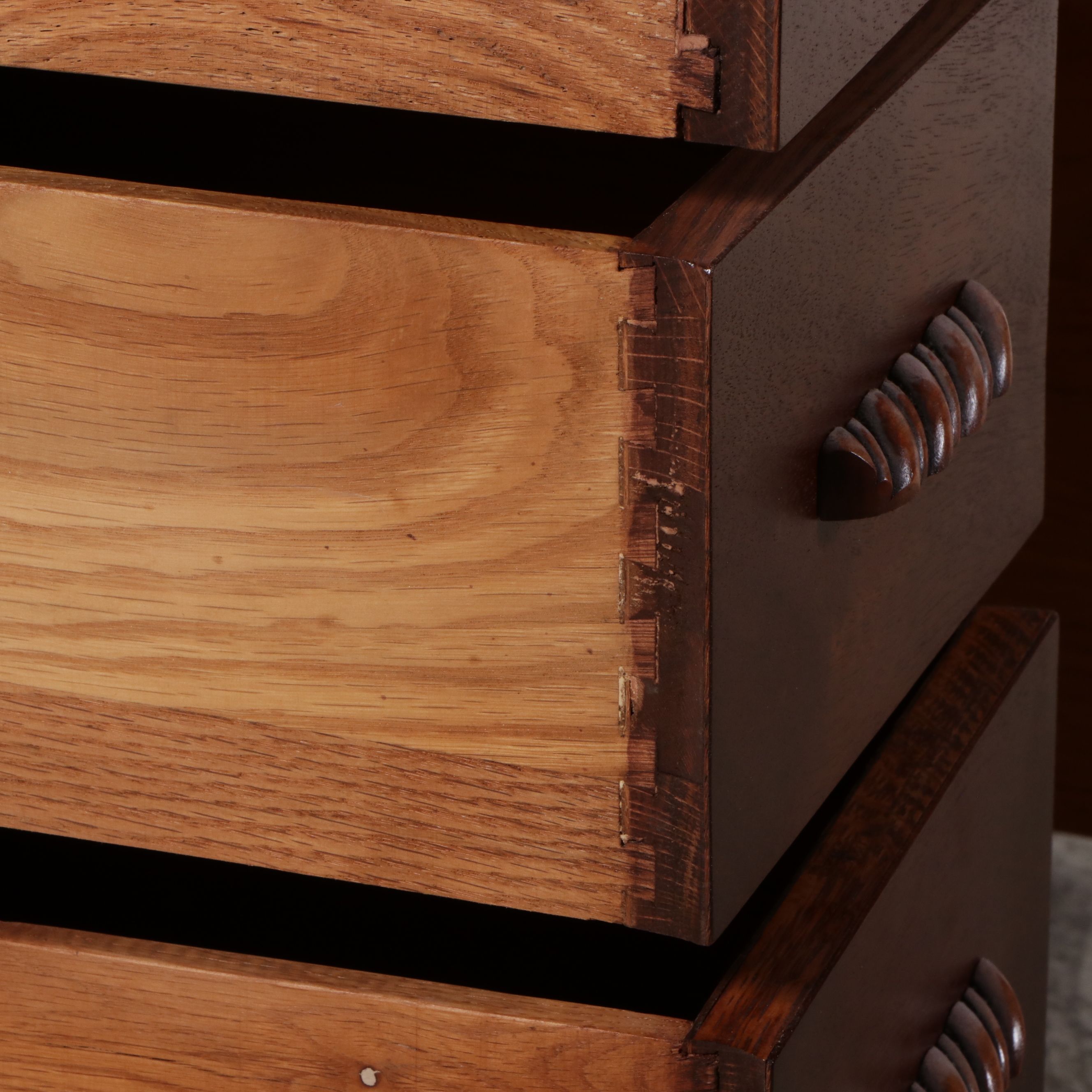 Chippendale Style Mahogany Kneehole Desk with Glass Top