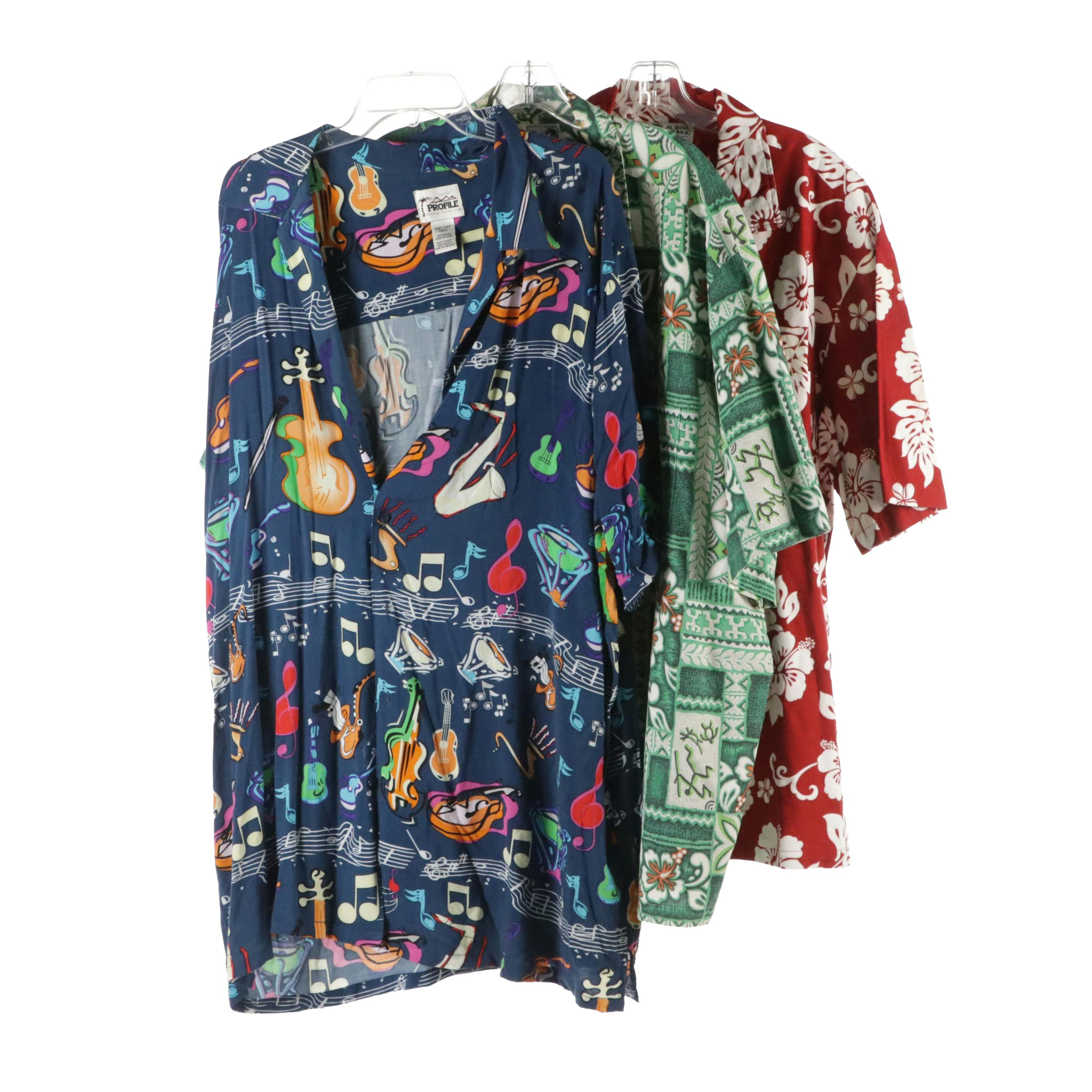 Men's Vintage Hawaiian Shirts Including Aloha Republic and Paradise Style