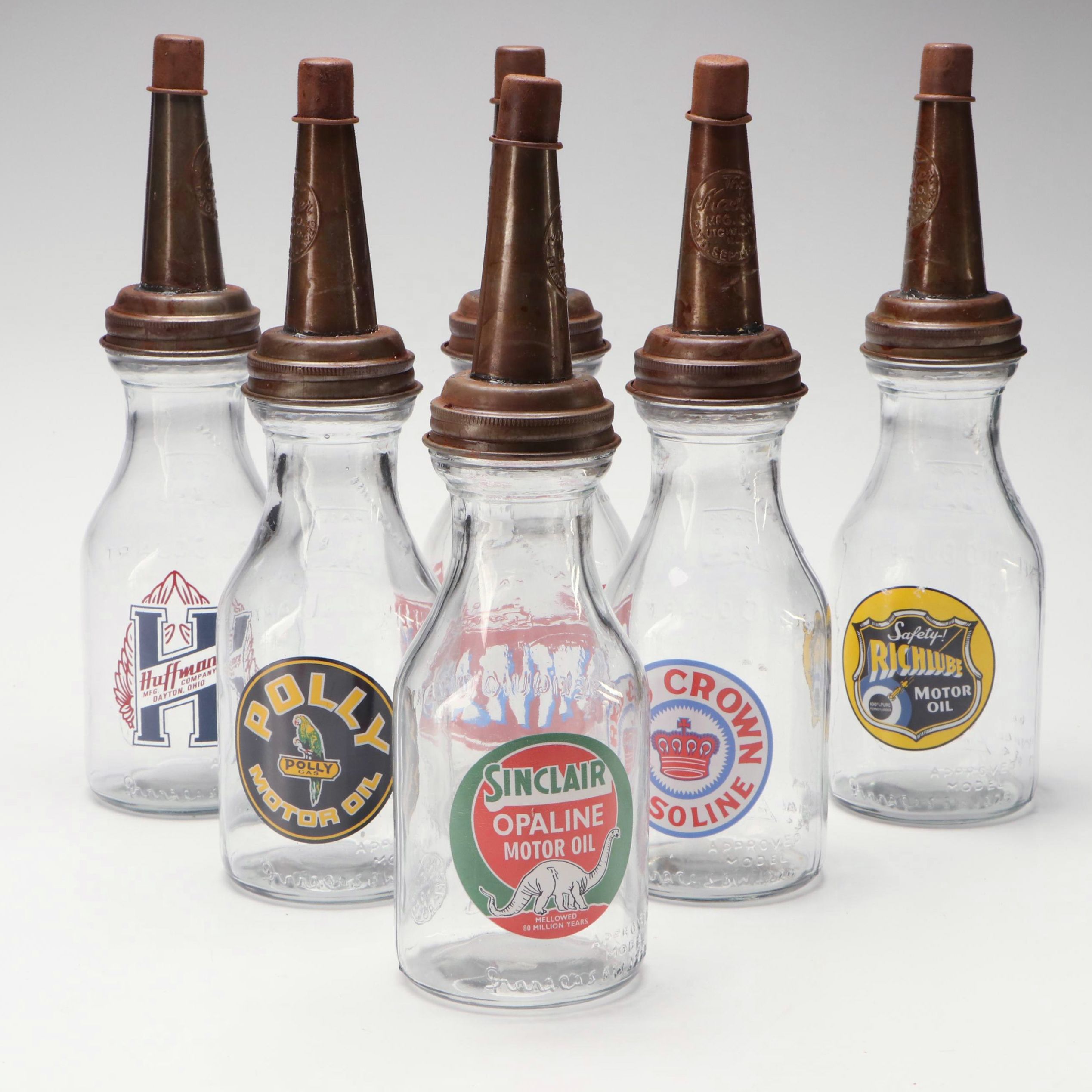 Atlantic, Polly and Other Glass Motor Oil Bottles