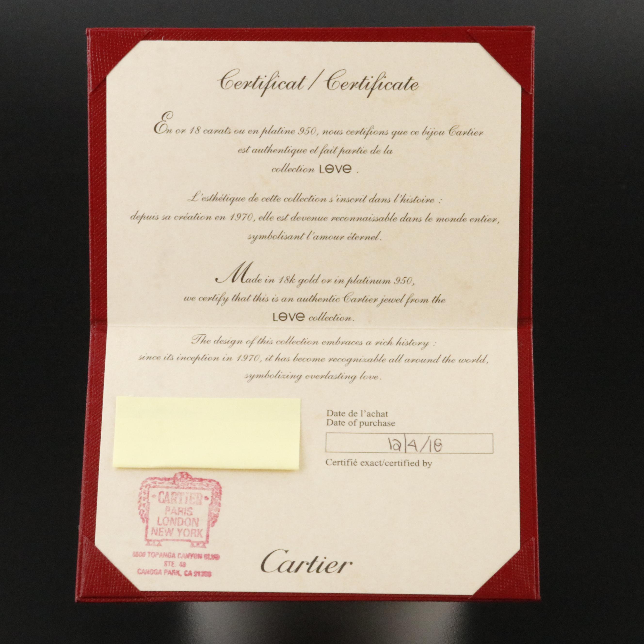 Cartier LOVE 18K Rose Gold Diamond Accented Necklace